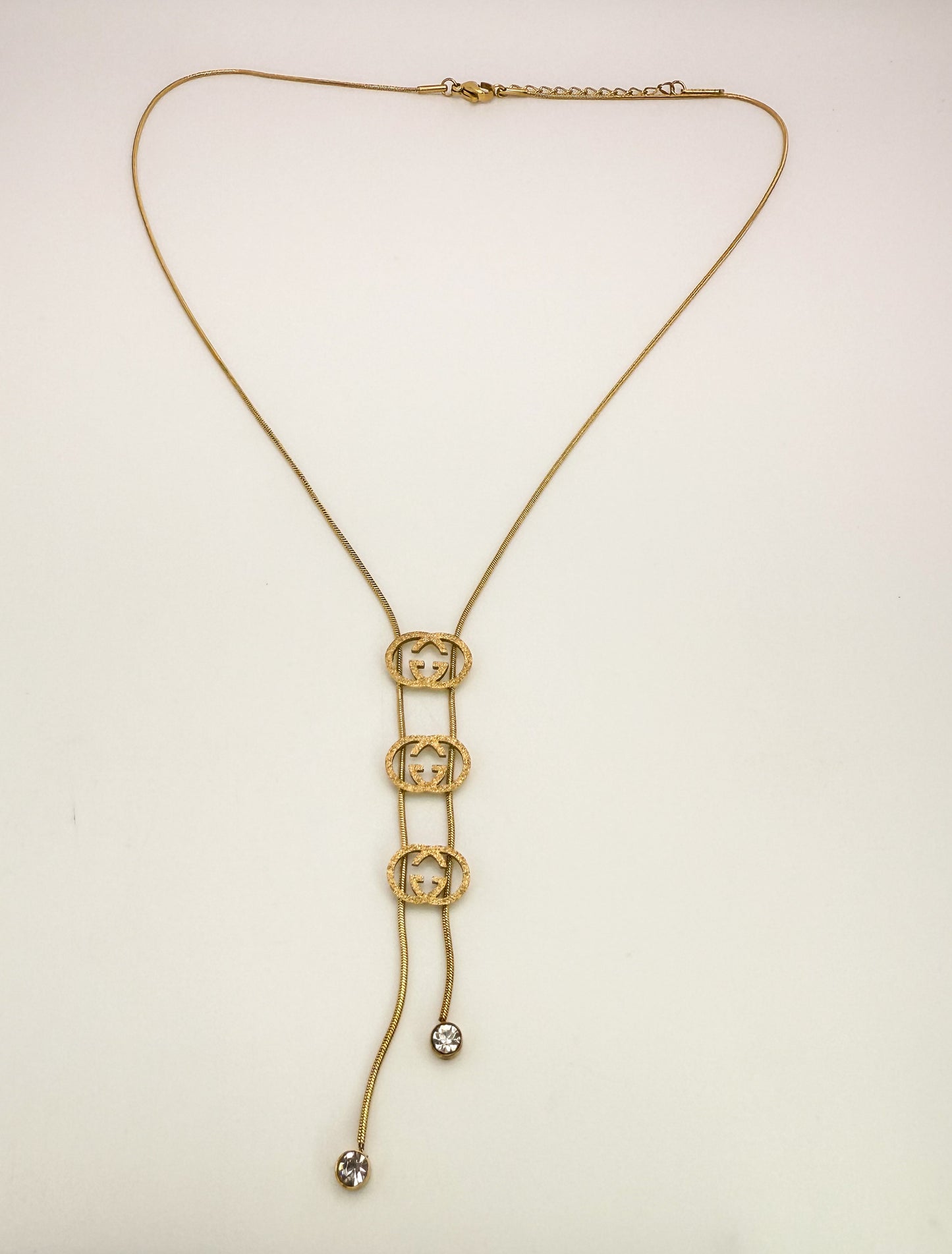 Long GG Designer Gold Necklace