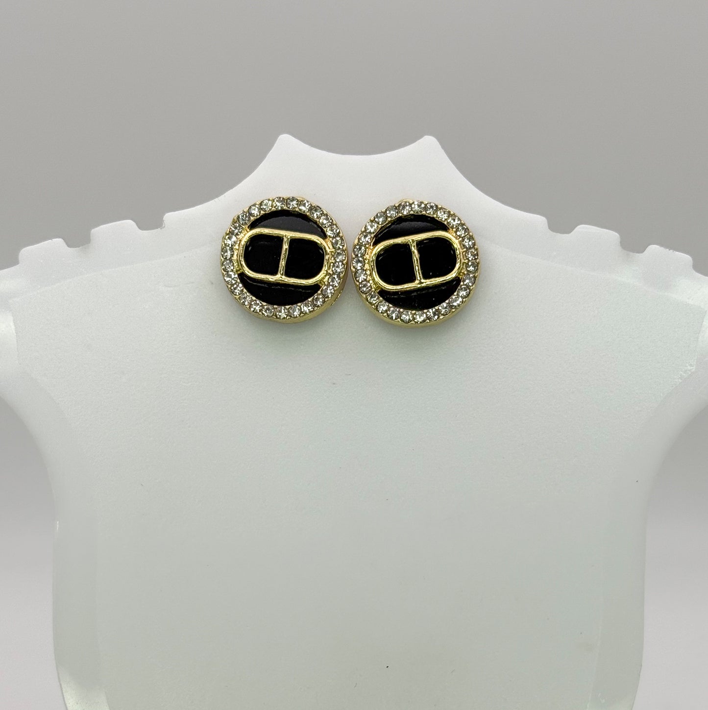 CD Dior Gold Stud Earrings