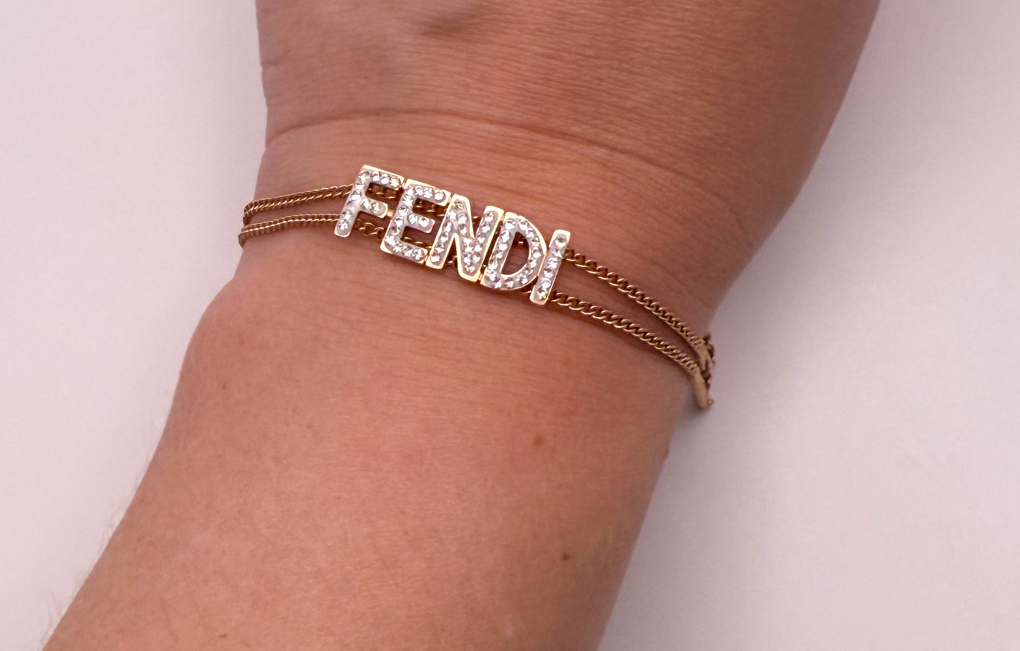 Rose Gold Fendi Designer Adjustable Bracelet
