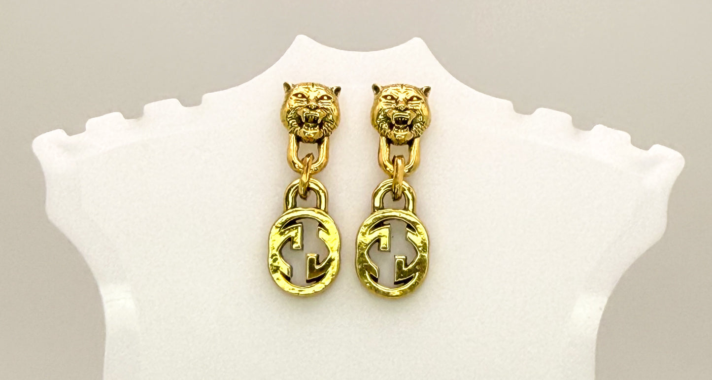 Gold GG Stud Dangle Earrings