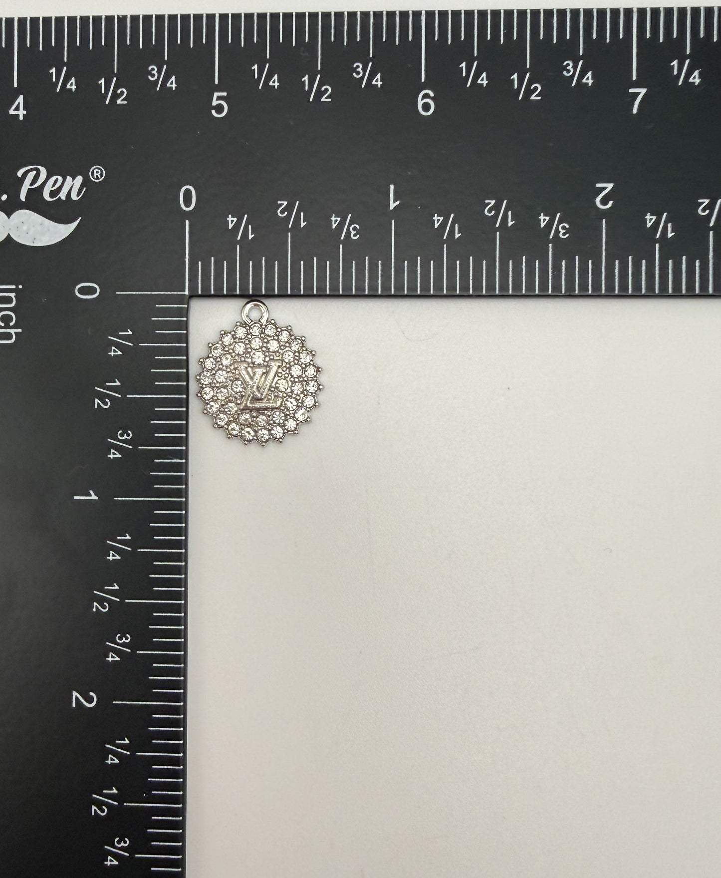 Gold & Silver LV Zircon Covered Fancy Round DIY Charms