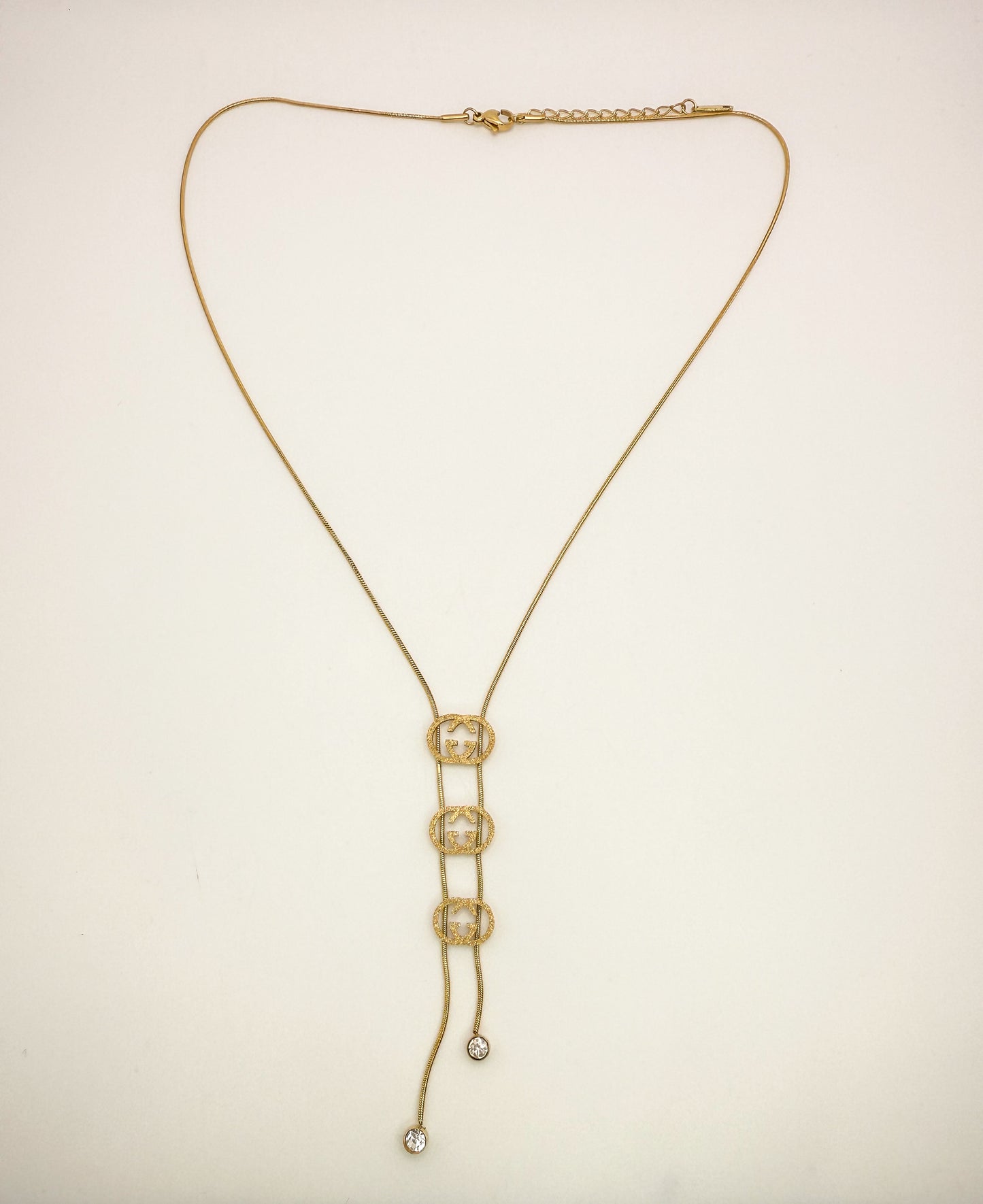 Long GG Designer Gold Necklace