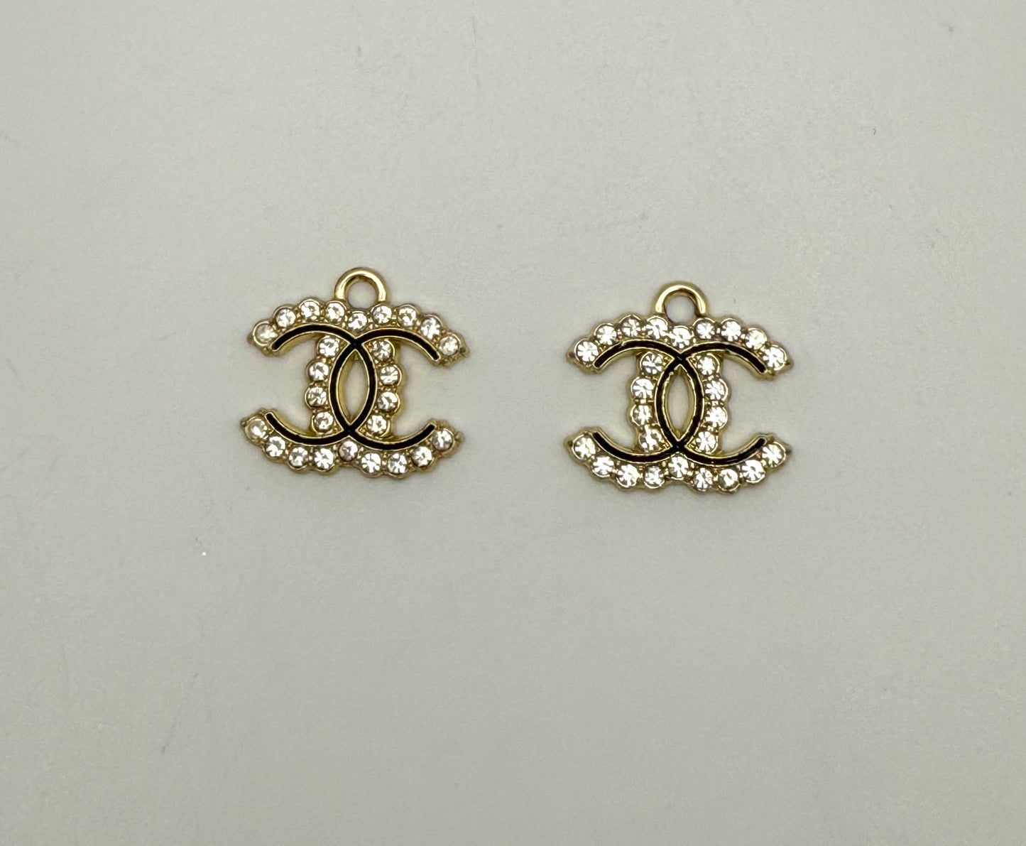 Black lined CC Designer Logo Gold and Silver DIY Charms