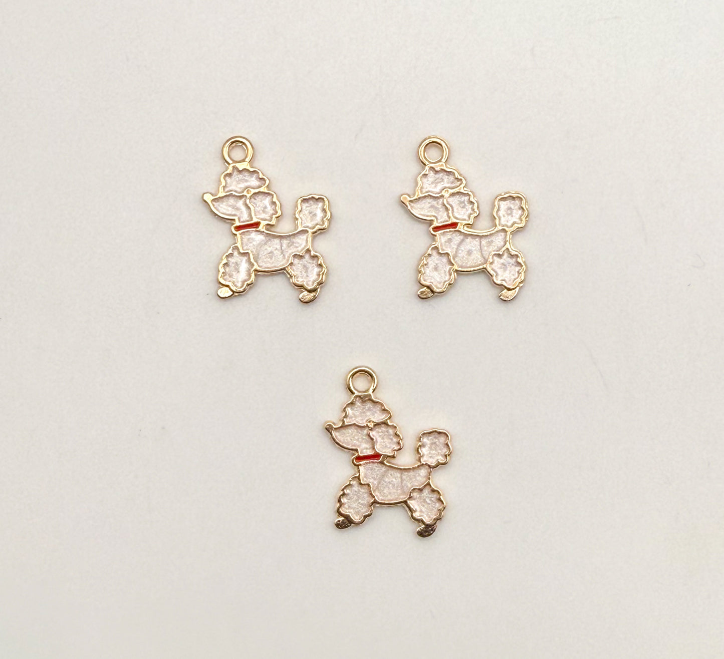 Gold Poodle Dog DIY Charm