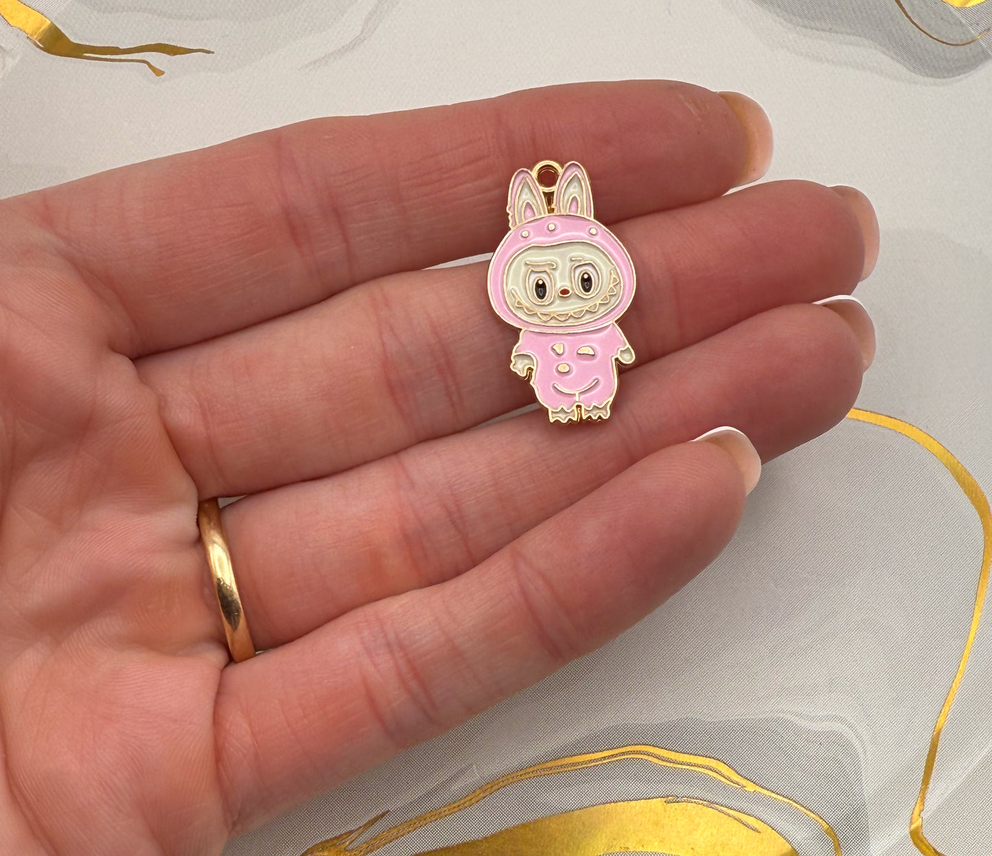 Labubu Colorful DIY Gold Metal Charms