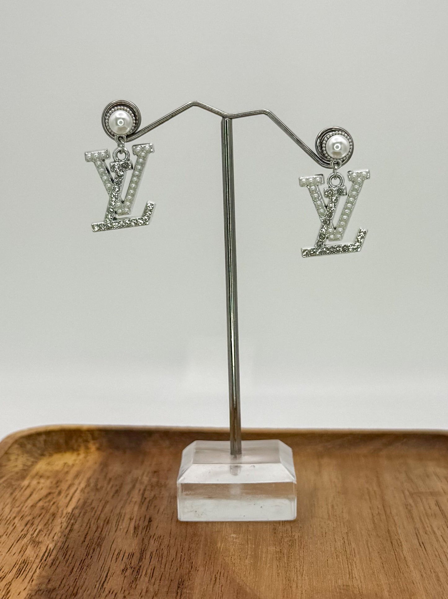 LV Gold or Silver Stud Dangle Earrings