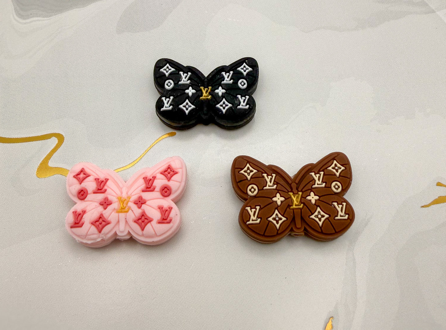 LV Designer Silicone Butterfly DIY Pen Focal Beads