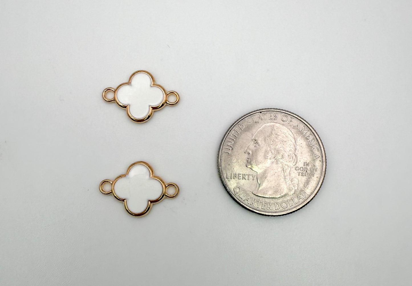 LV Clover Charm Connector (Black or White Enamel)