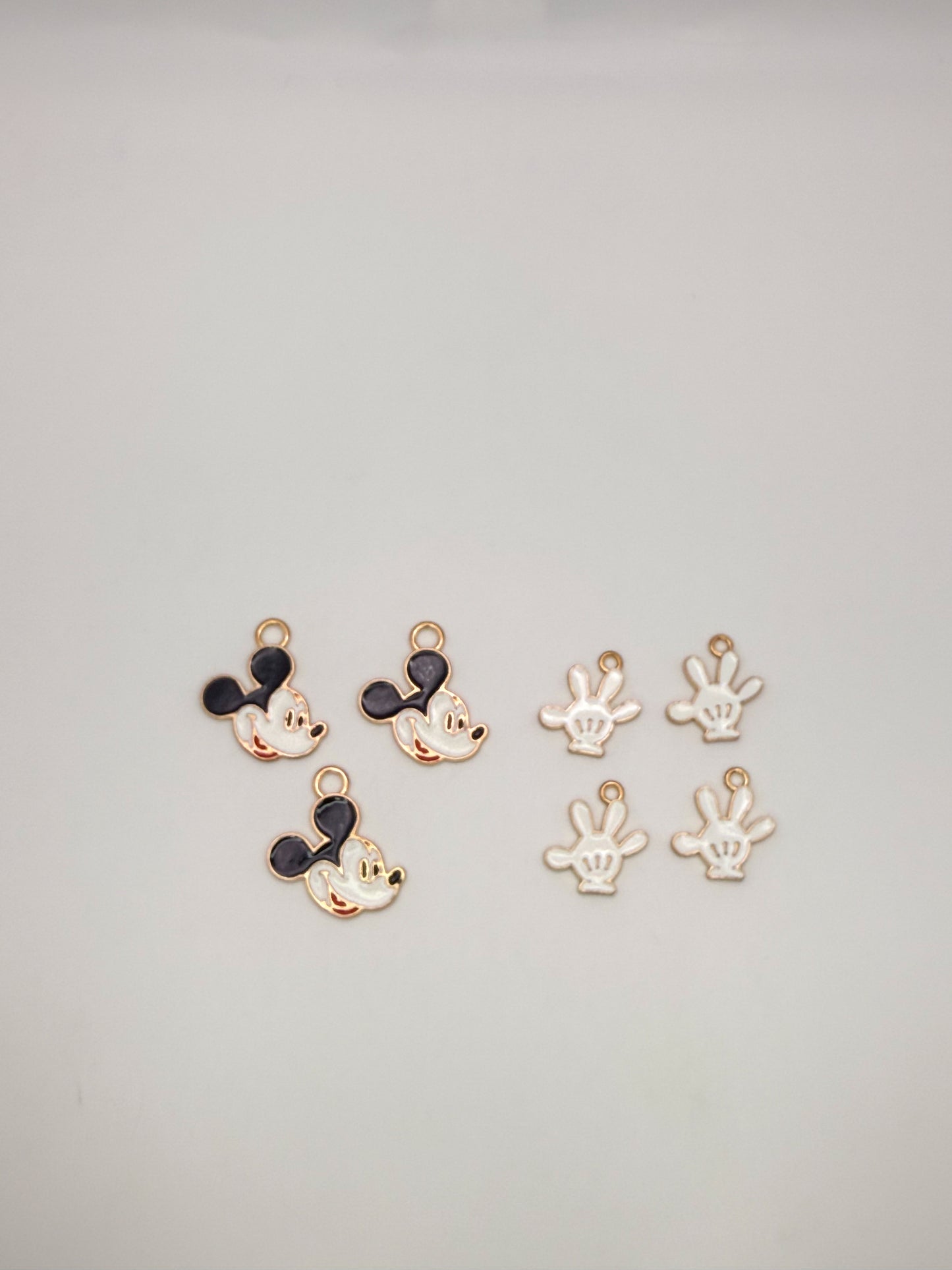 Mickey Head & Mickey Hand DIY Gold Metal Charms