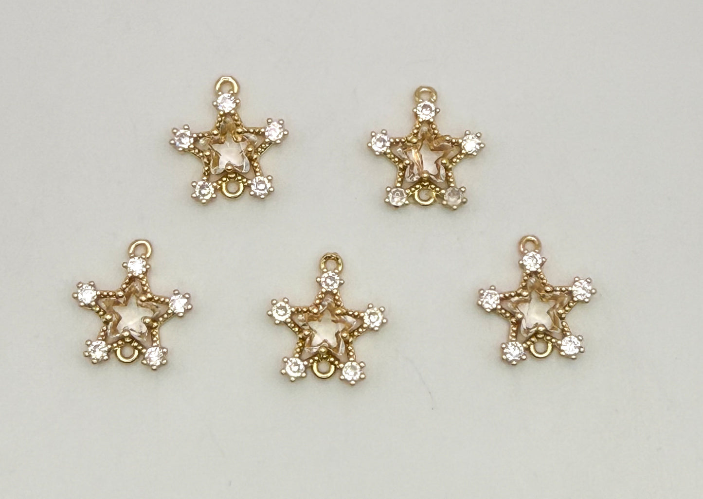 High Quality Zircon Gold Star DIY Connector Charms