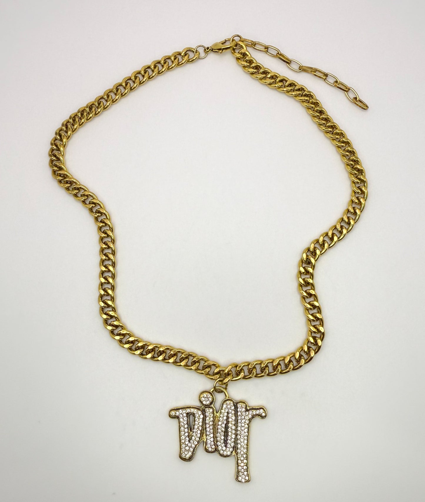 Gold DIOR Designer Pendant Cuban Necklaces