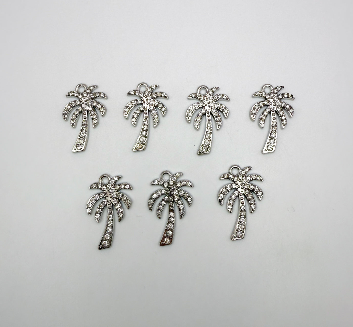 Silver Sparkling Palm Tree DIY Charms