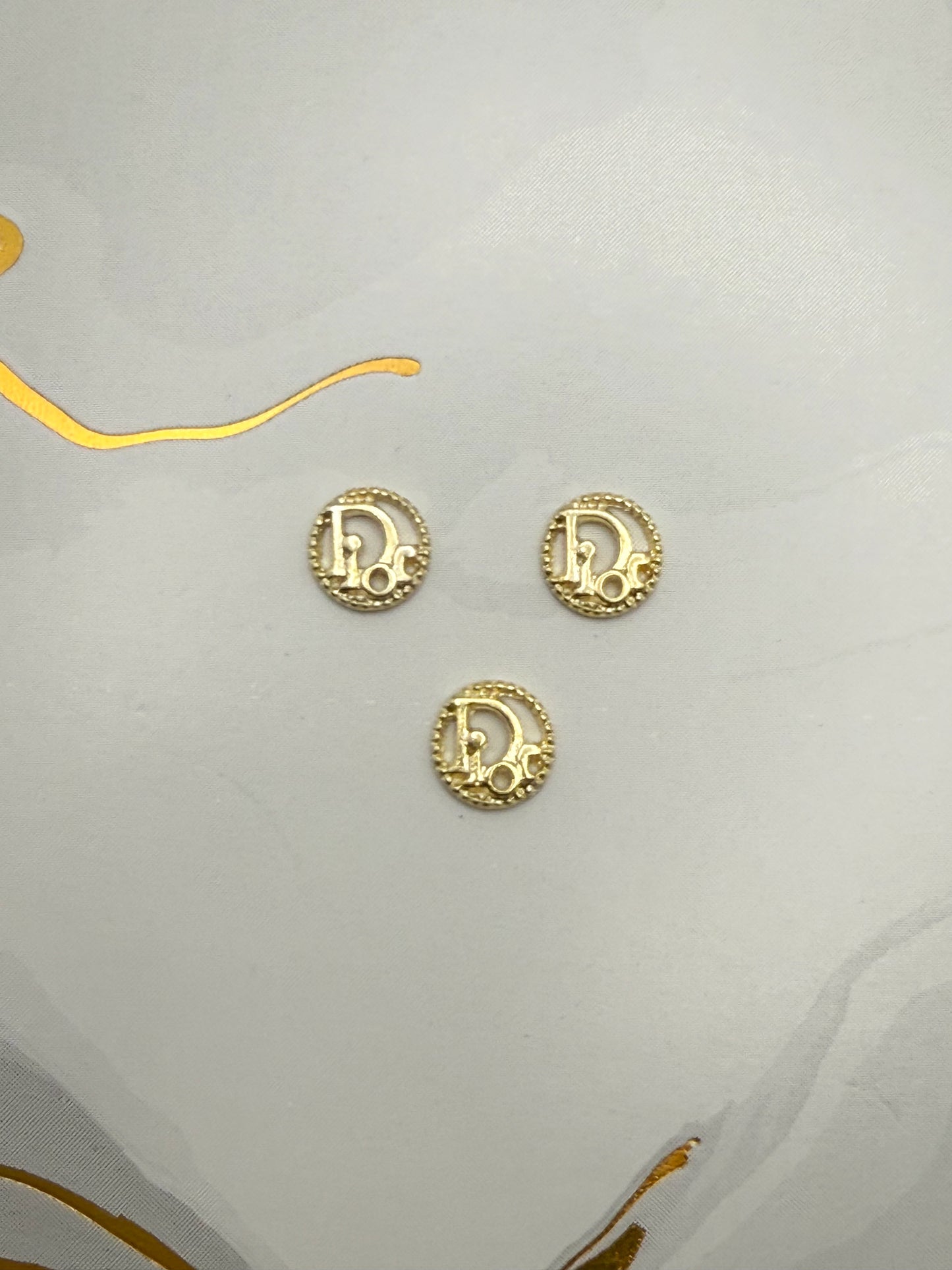 Gold Designer Mini Metal DIY Nail Charm