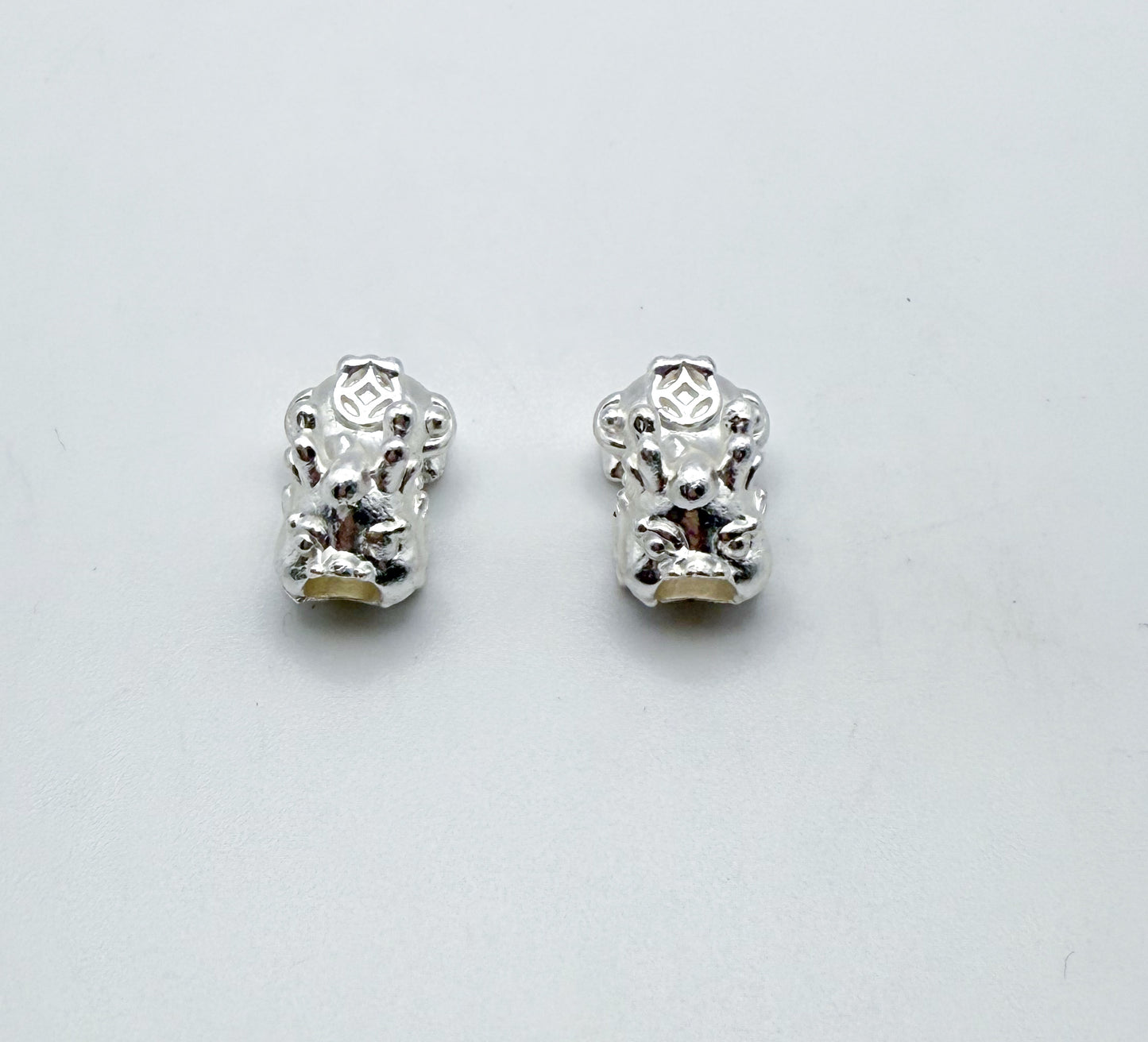 Gold & Silver Pixiu Spacer Charm 3D Bead