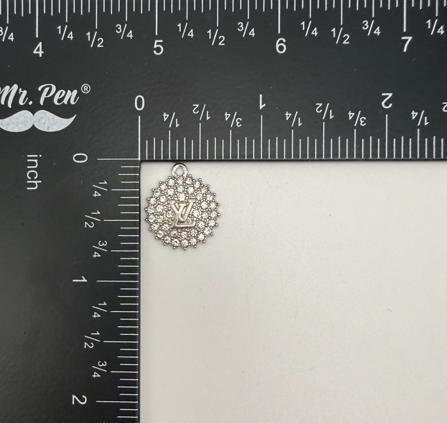 Gold & Silver LV Zircon Covered Fancy Round DIY Charms