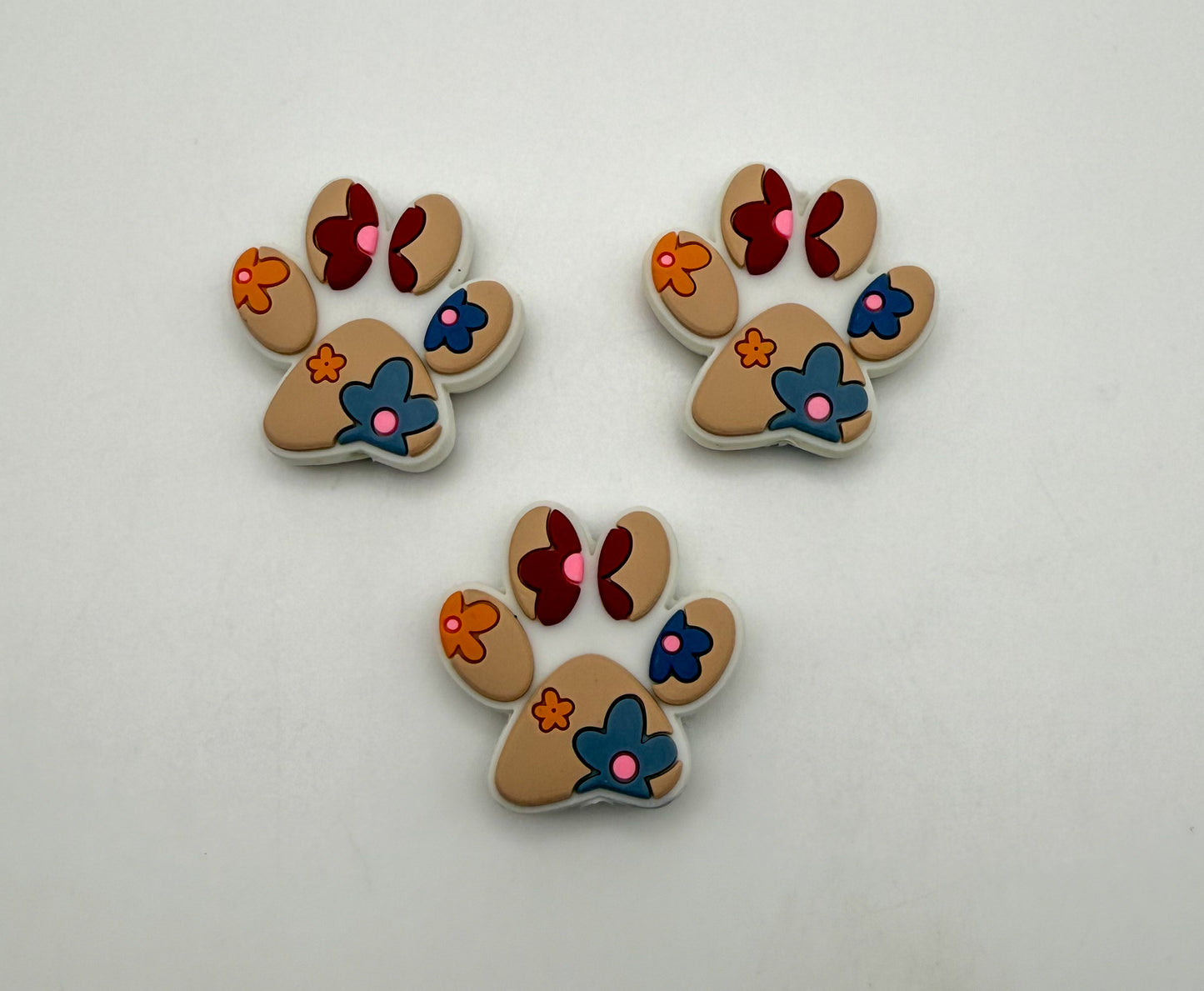 Silicone Printed Paw DIY Focal Beads