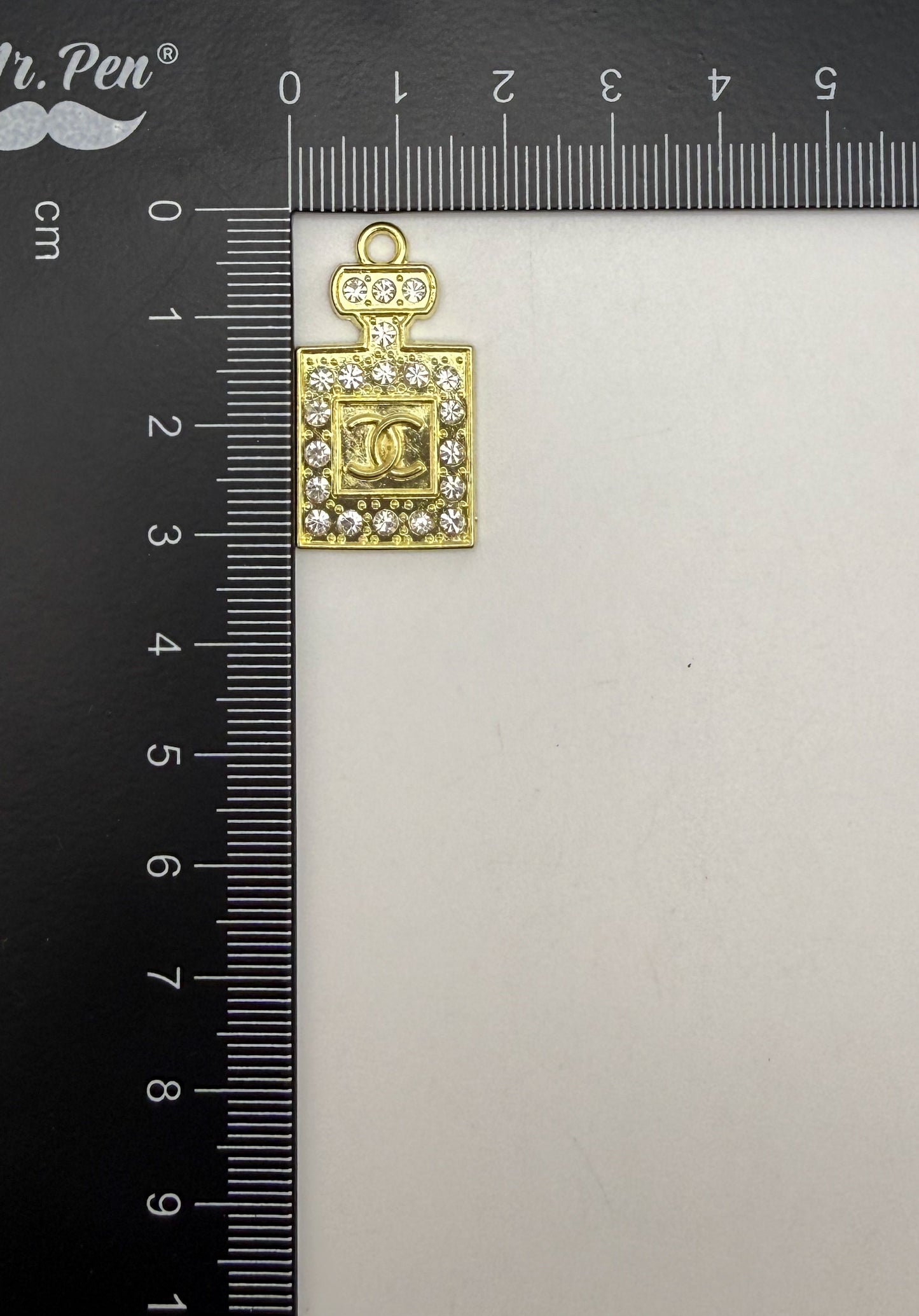 Gold CC Designer Perfume Bottle Design Metal DIY Charms