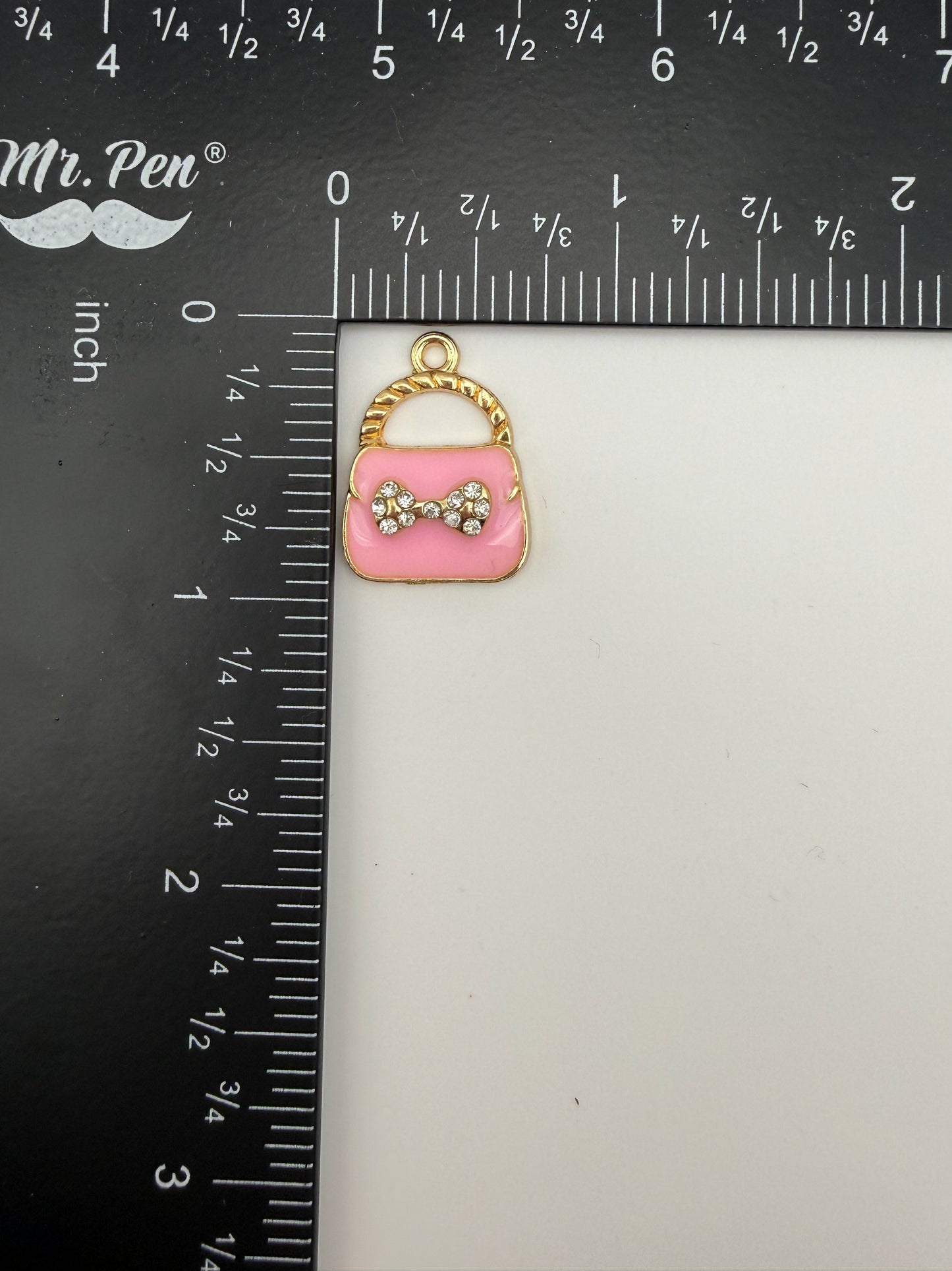 Gold & Enameled Bow Tie Inspired Purse DIY Metal Charm