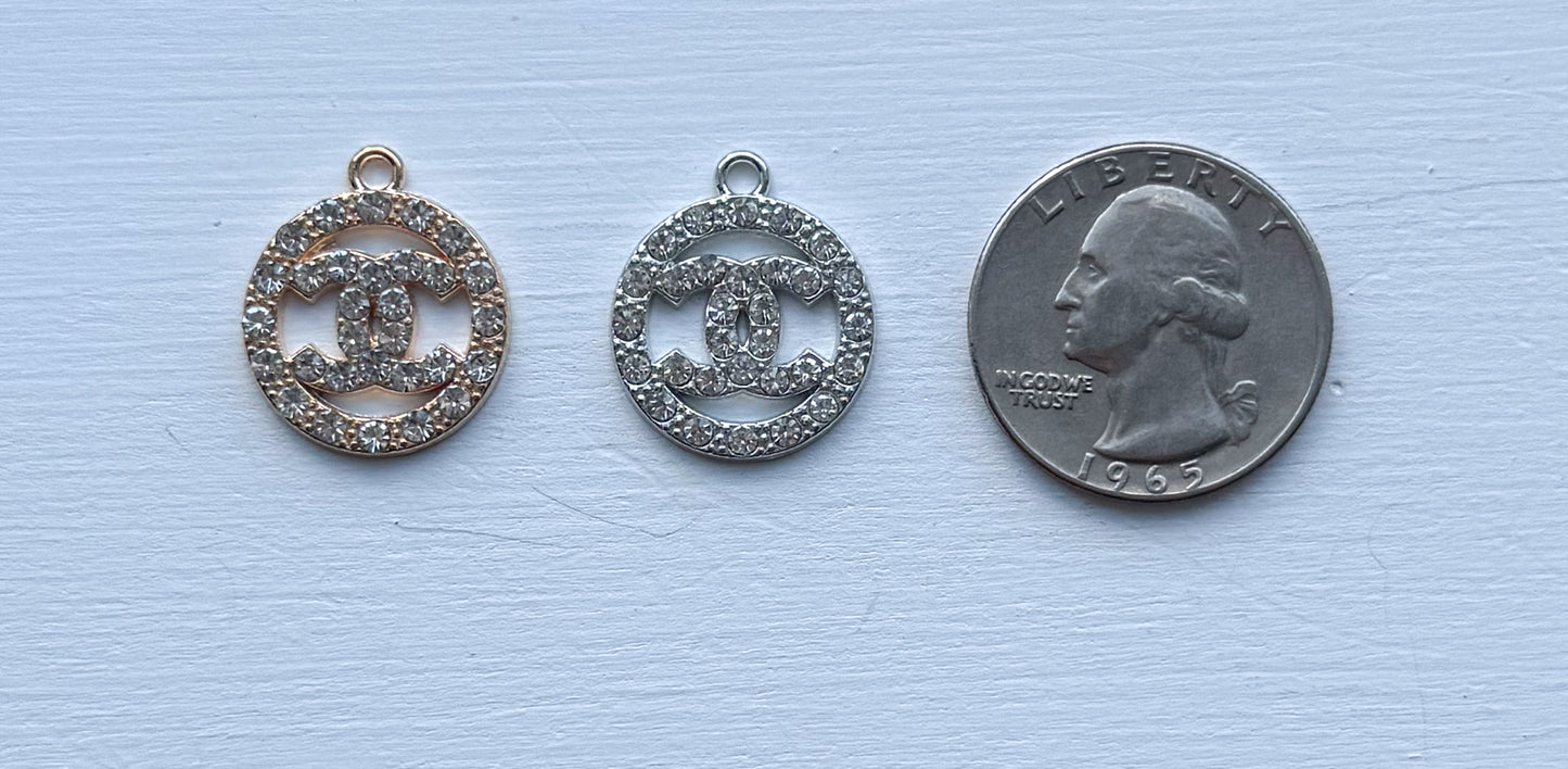 CC Sparkling Round Gold & Silver DIY Charm