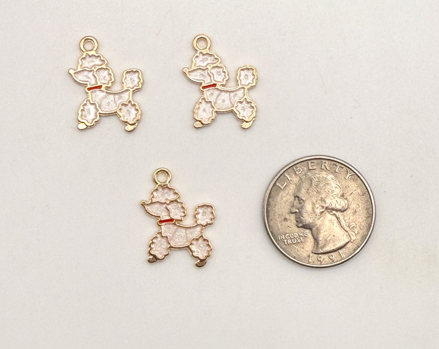 Gold Poodle Dog DIY Charm