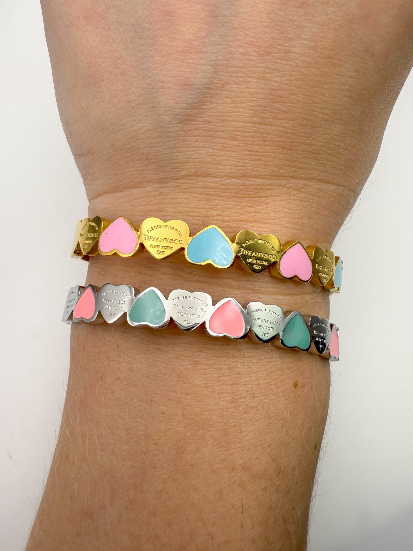 Tiff & Co. Stainless Steel Gold & Silver Bangles