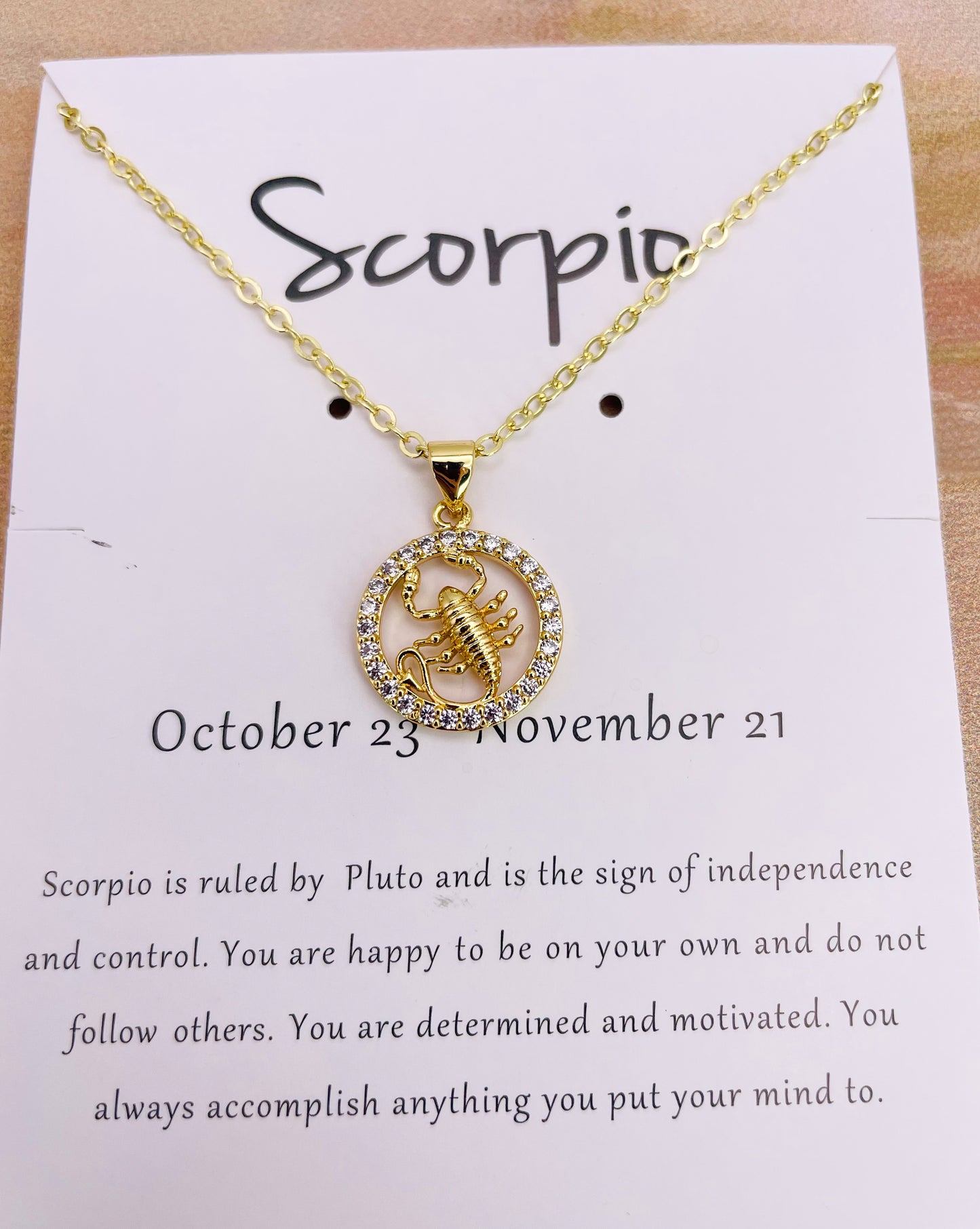 Zodiac Sign Bling Necklaces- S925 Sterling Silver or 14k Gold Overlay