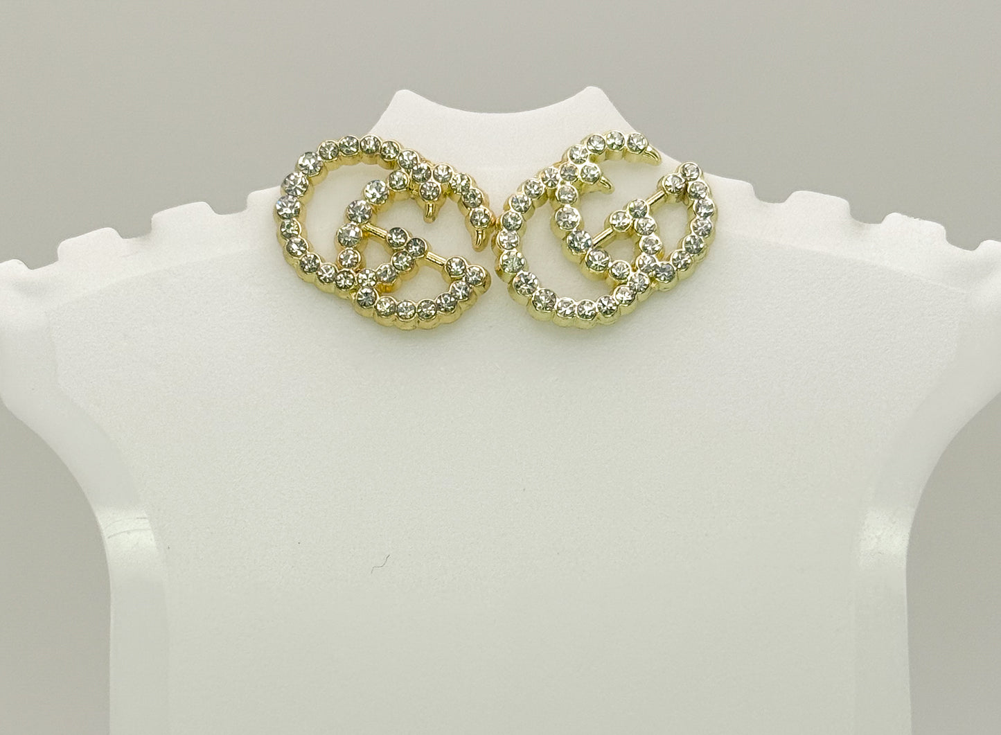 Gold GG Designer Brand Stud Earrings