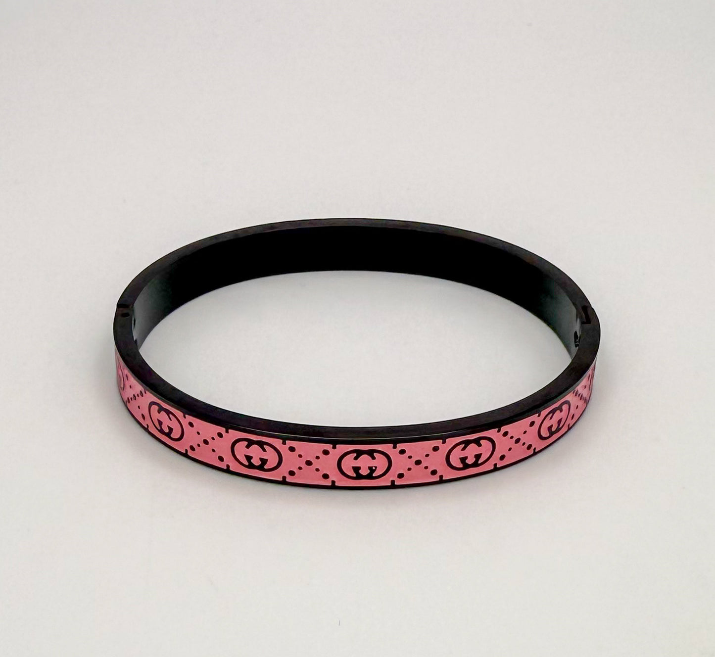 High Quality Gucci Designer Black Stainless Steel Bangle Bracelet