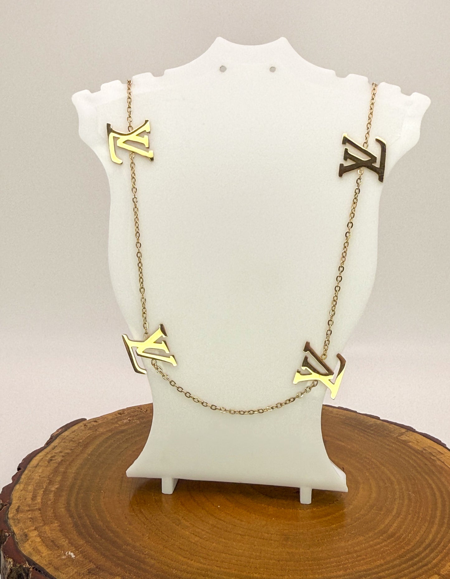 Gold LV Designer Adjustable Necklace