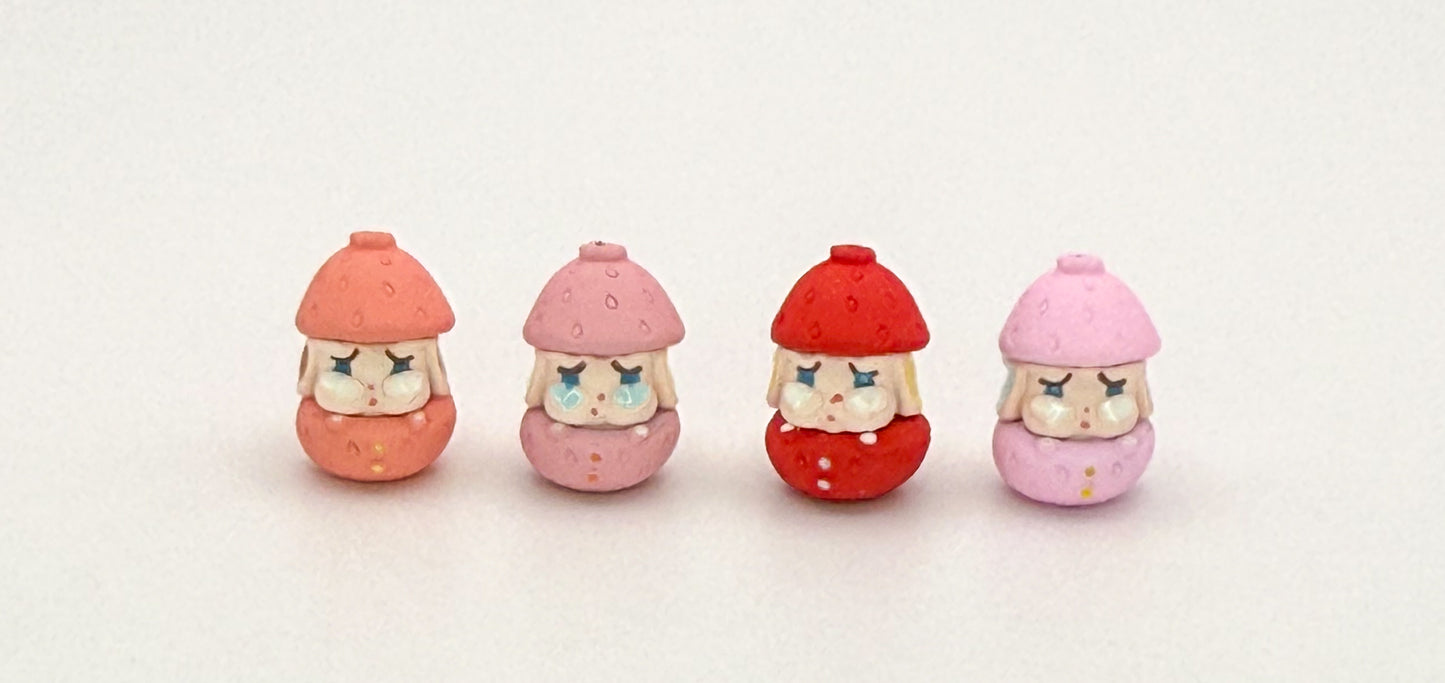 Popmart Crybaby Strawberry DIY Charm Metal Beads Set