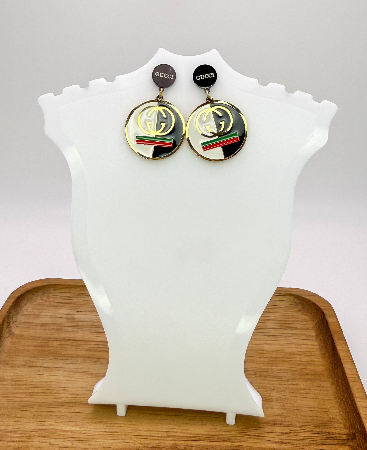 GG Designer Gold Stud Earrings