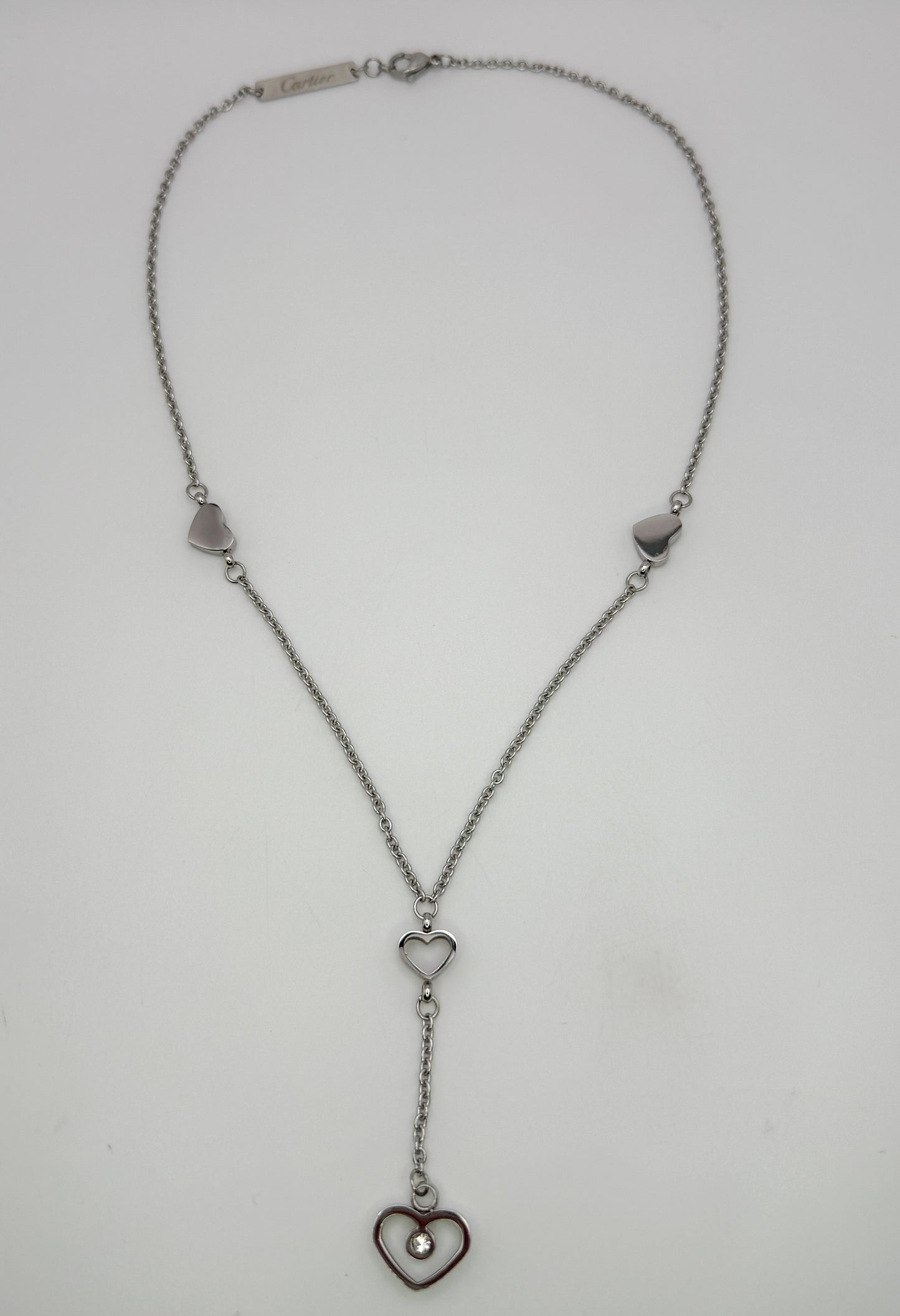 Silver Cartier Designer Heart Necklace