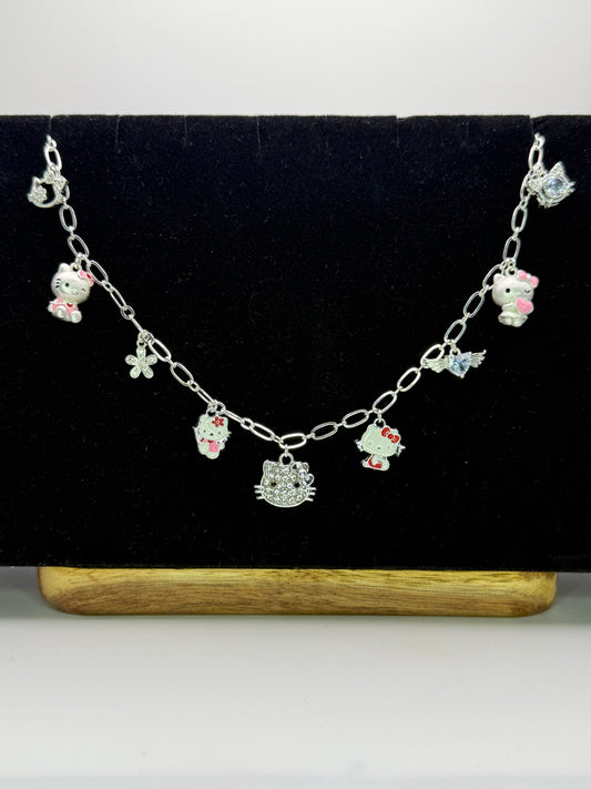 Hello Kitty Silver Charm Necklace