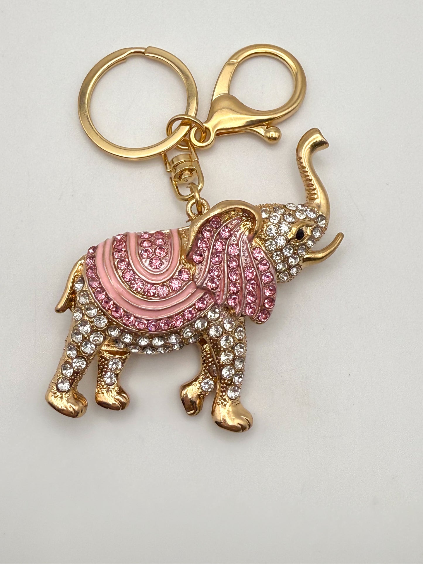 Gold Elephant Bling Key Chain