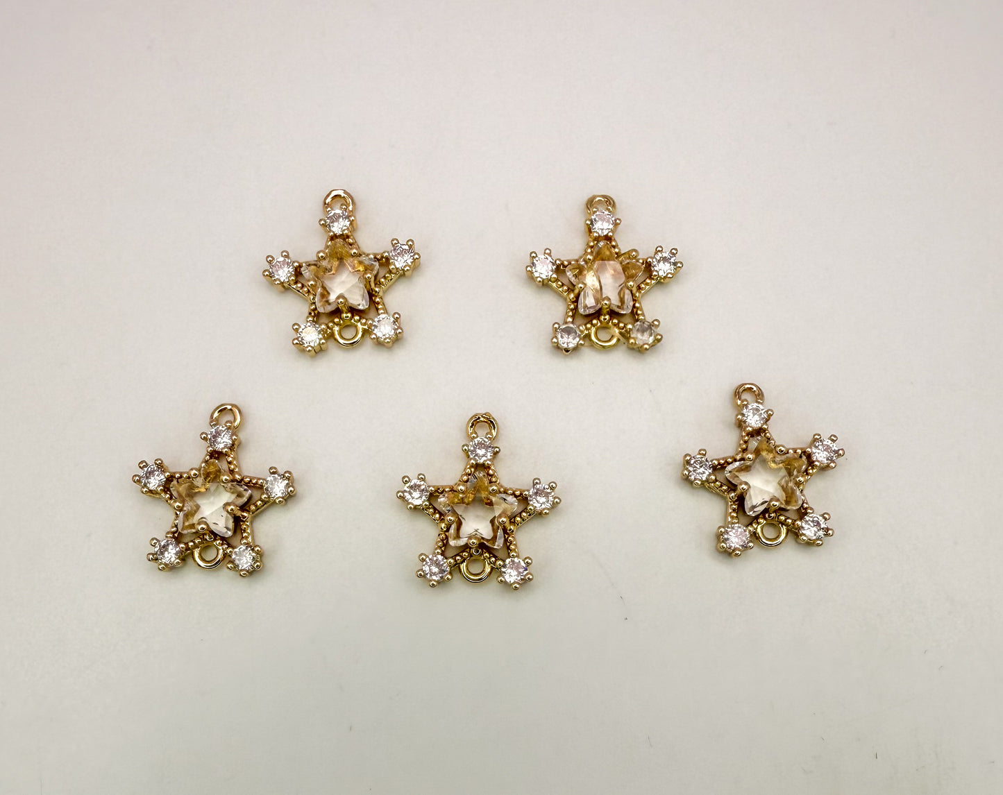 High Quality Zircon Gold Star DIY Connector Charms