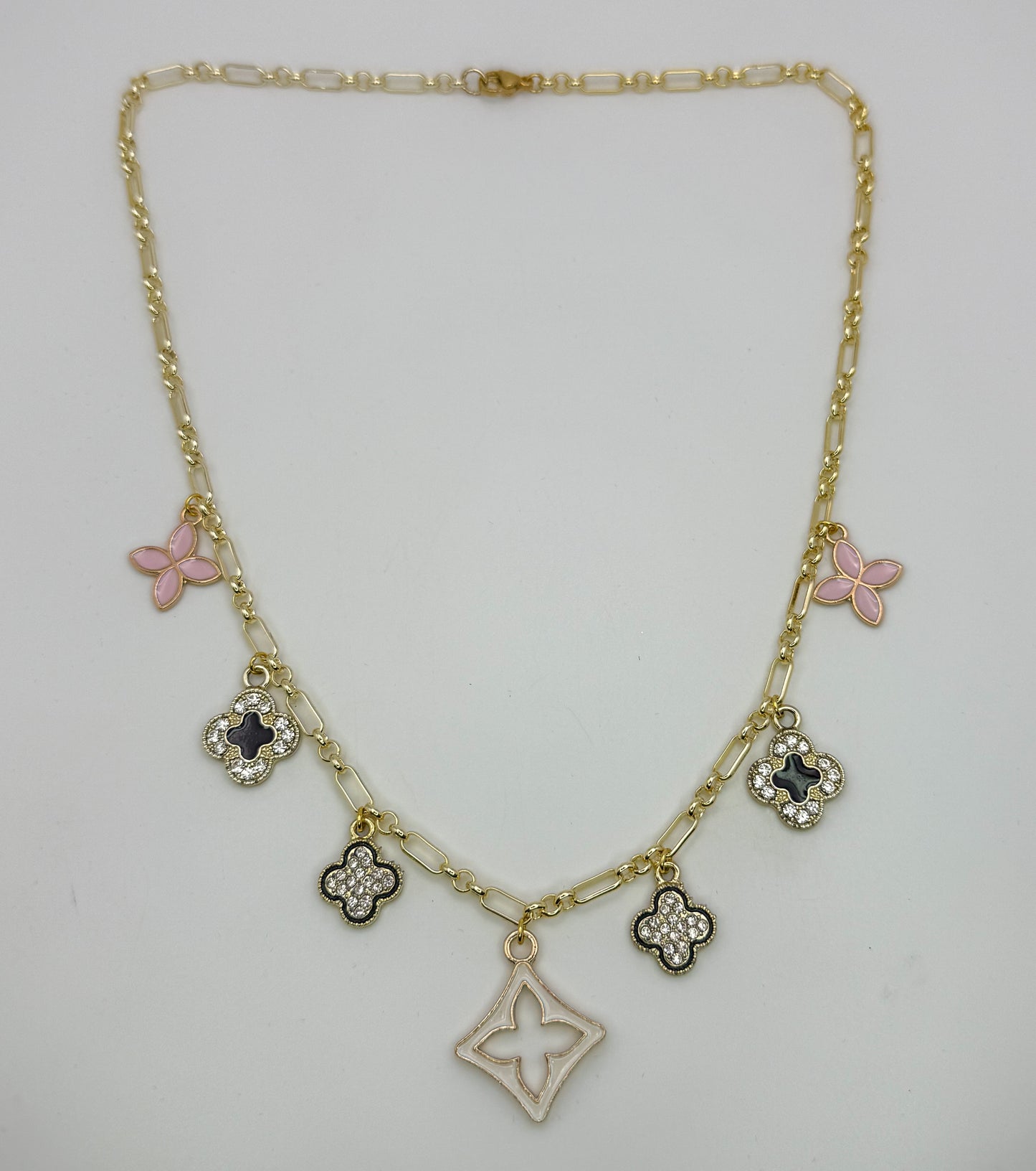 LV Clover Gold Charm Necklace