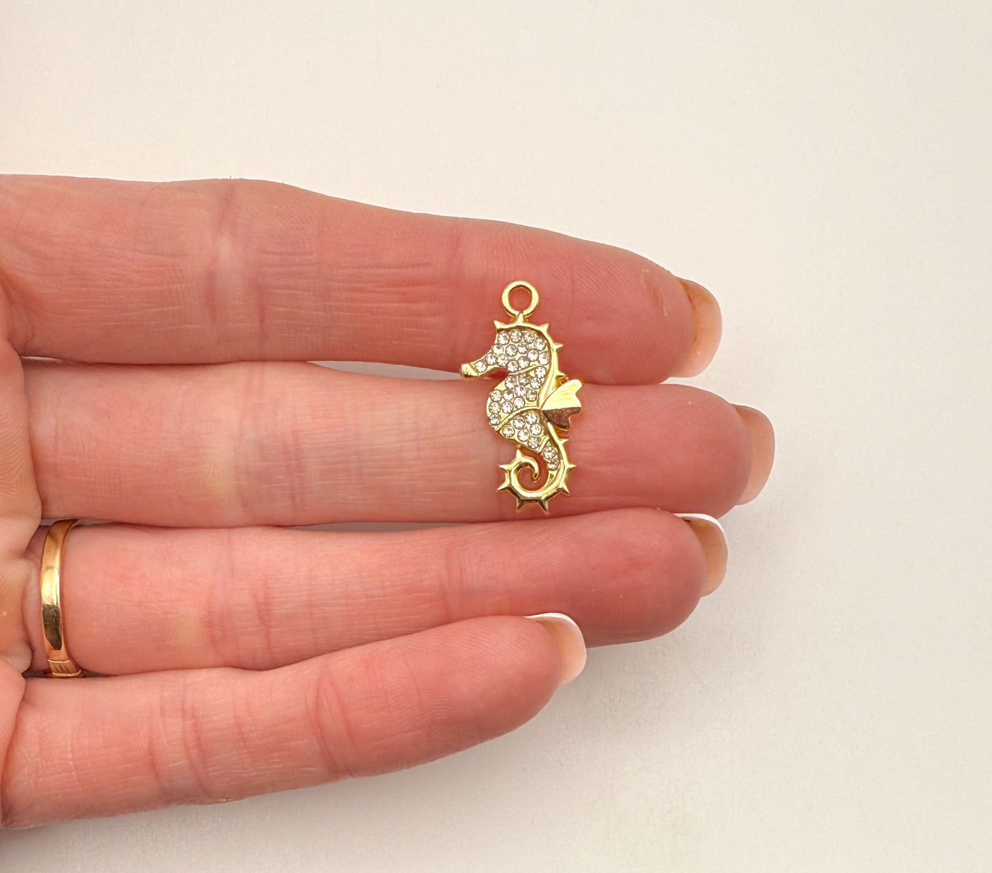 Sparkling Gold Seahorse or Ocean Fish DIY Charms