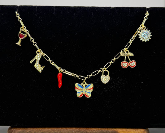 Sassy You Gold Charm Necklace