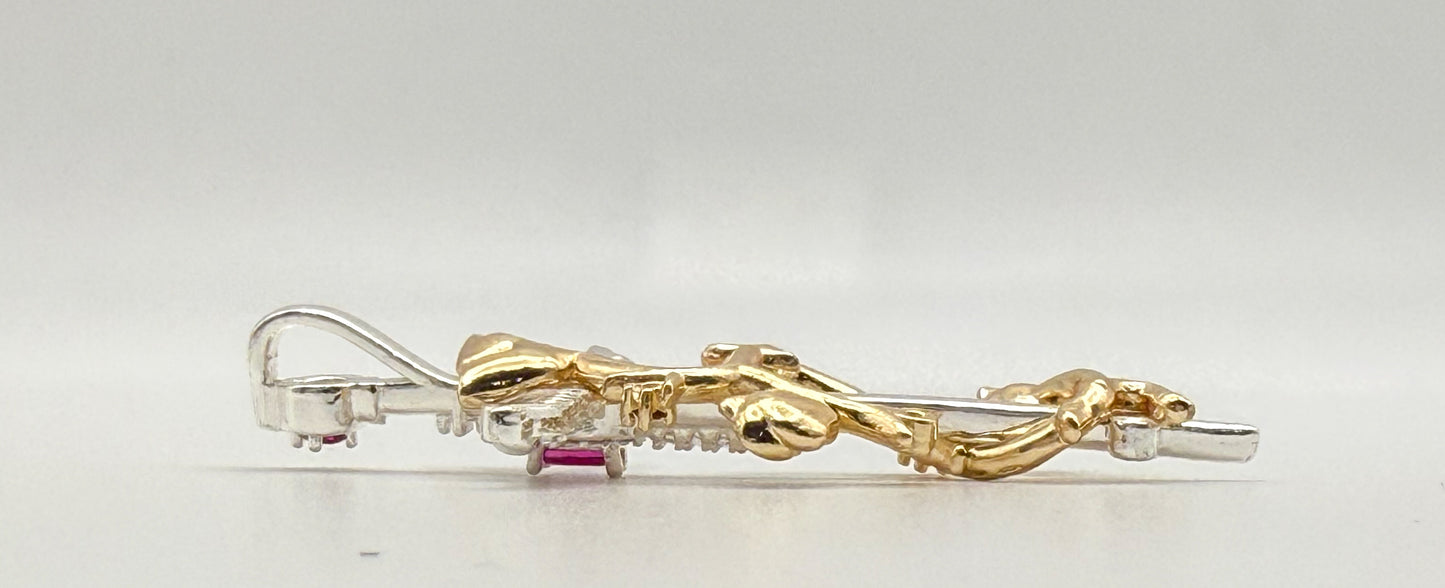 Gold Rose covered on Silver Cross Dragger