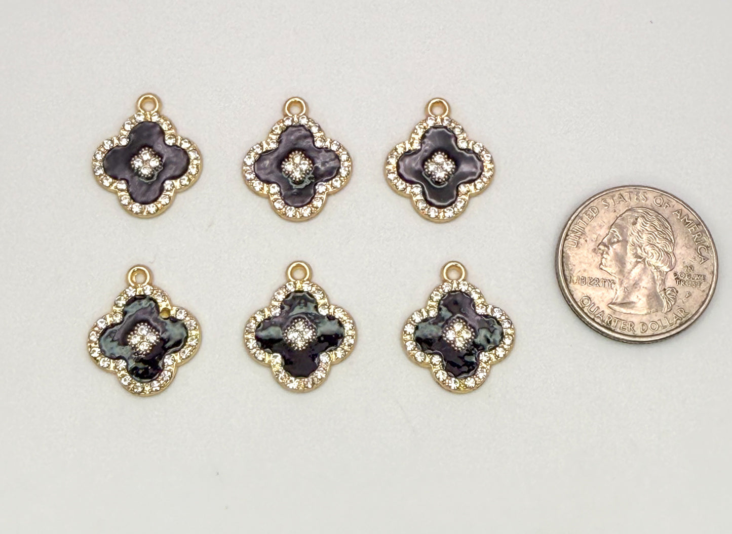 Black & Gold Clover DIY Charms