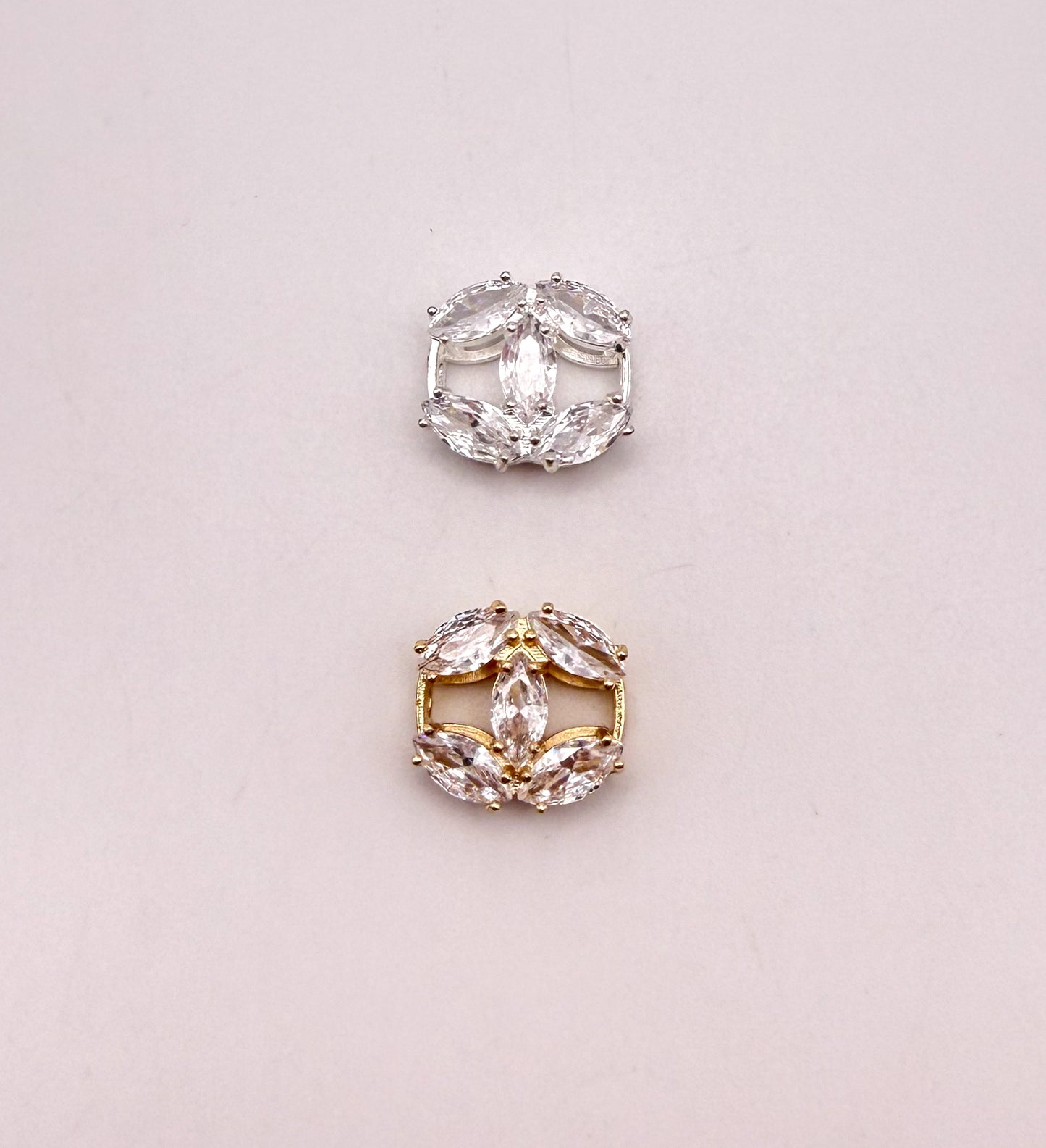 Big CC Rhinestone Gold or Silver Spacer Metal Charm Bead for DIY Jewelry Making