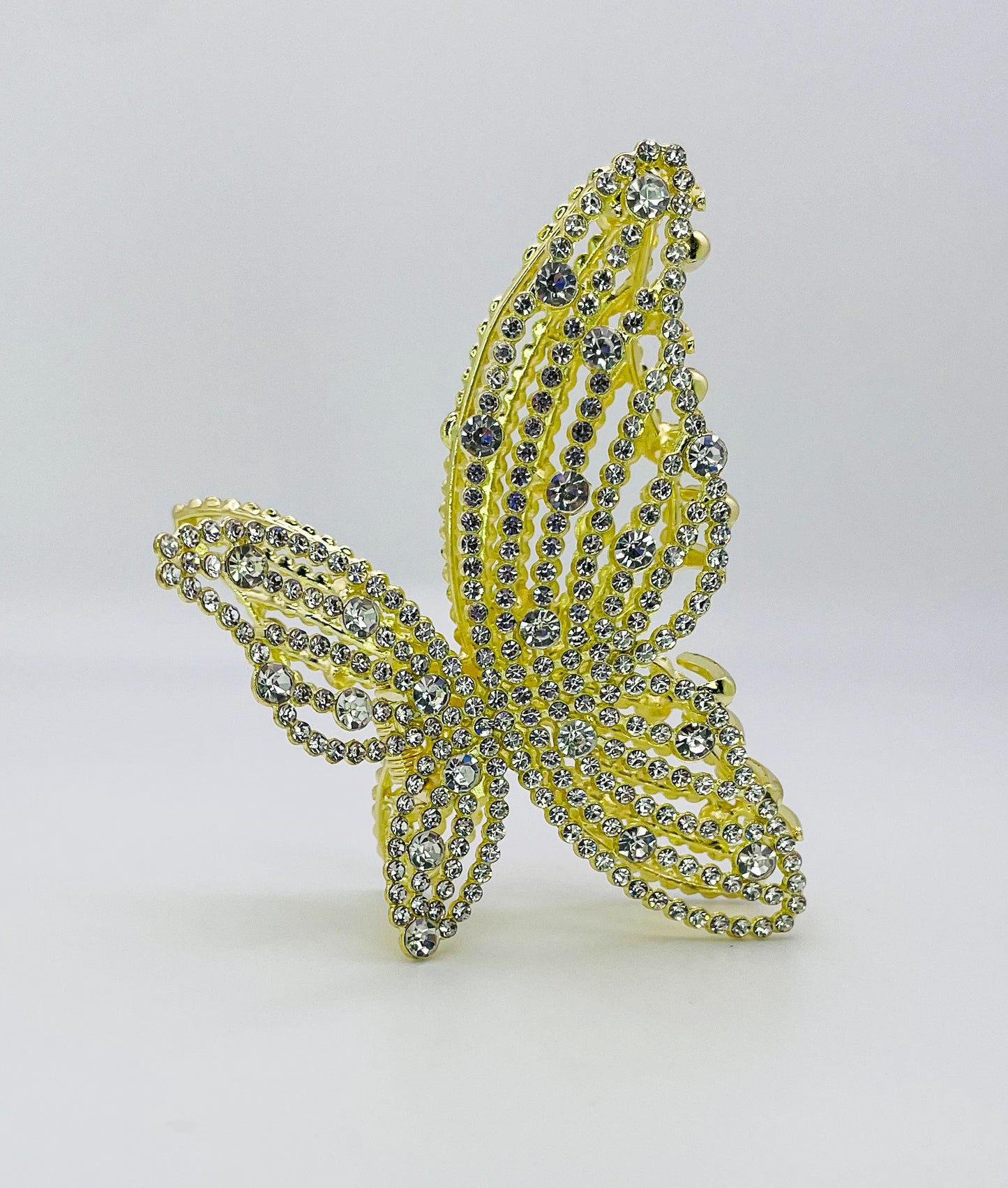 Medium Size Gold Bling Butterfly Hair Clip