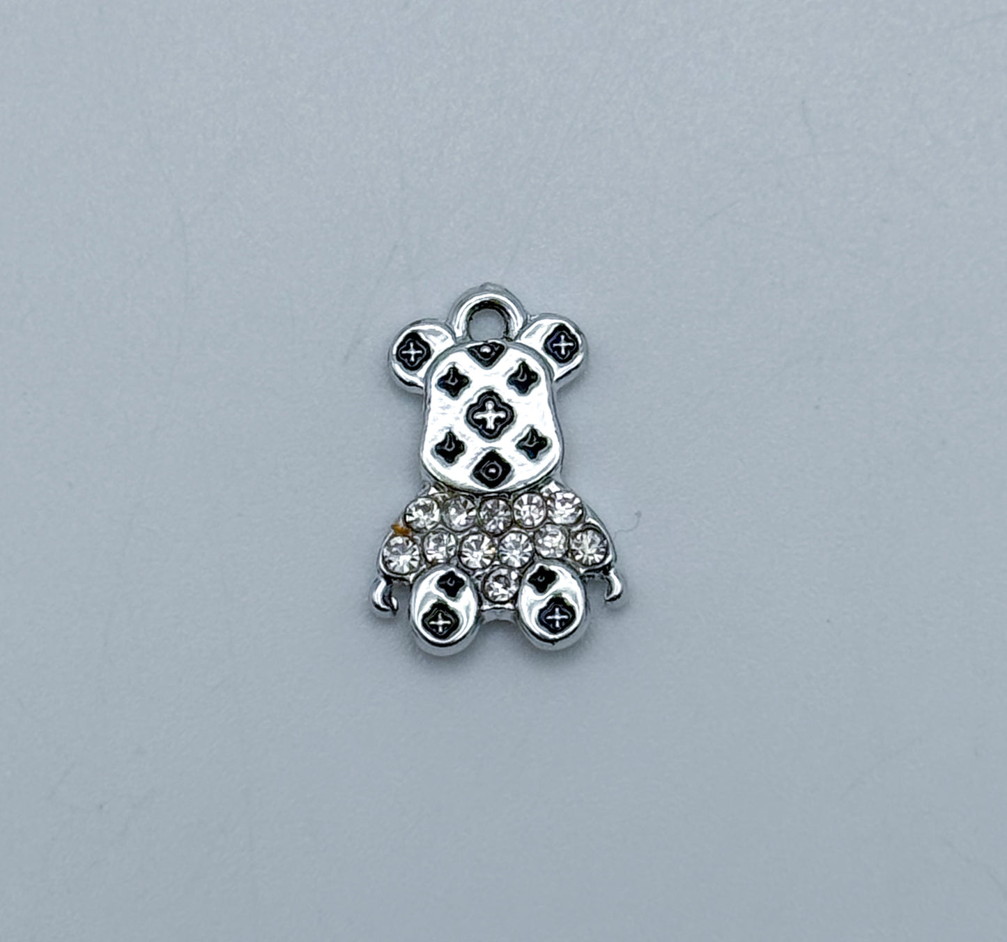 Silver LV Inspired Bear DIY Metal Charm