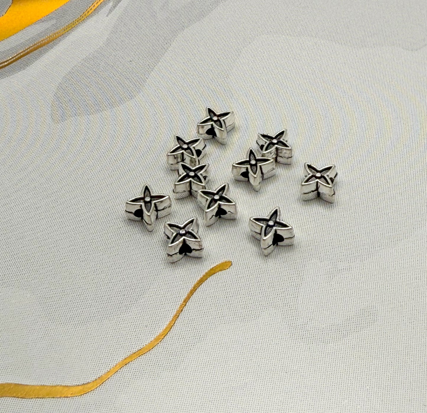 Silver LV Inspired DIY Metal Spacer Beads