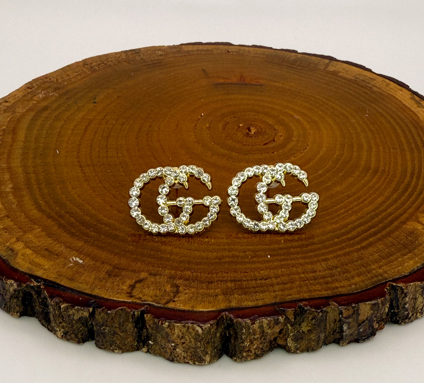 Gold GG Designer Brand Stud Earrings