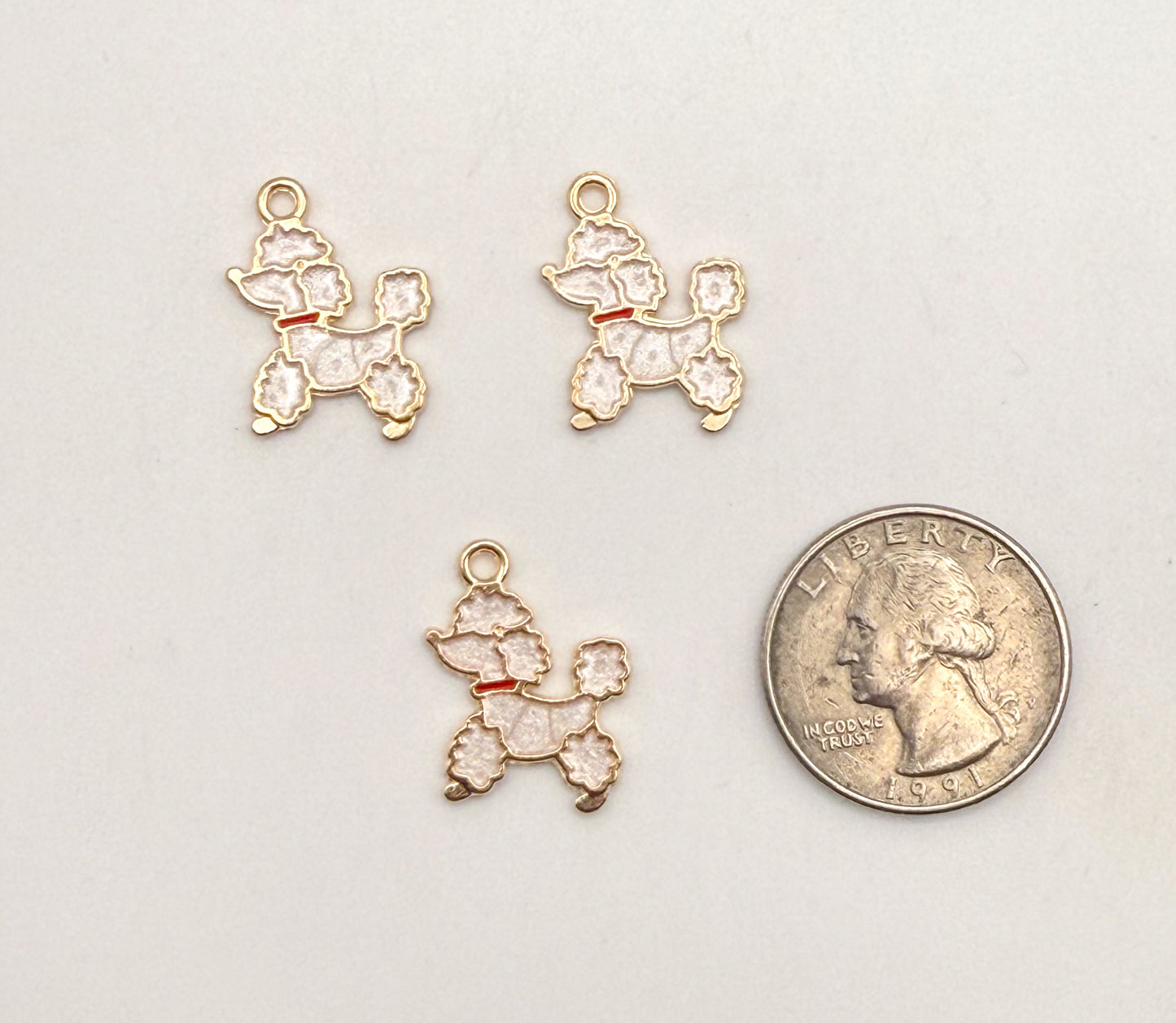 Gold Poodle Dog DIY Charm