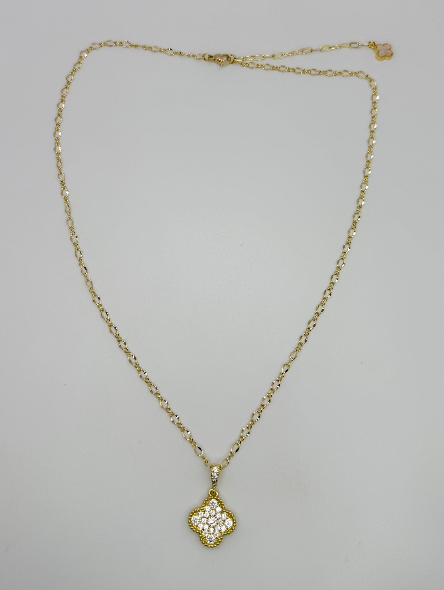 Sparkling Gold Clover Necklace