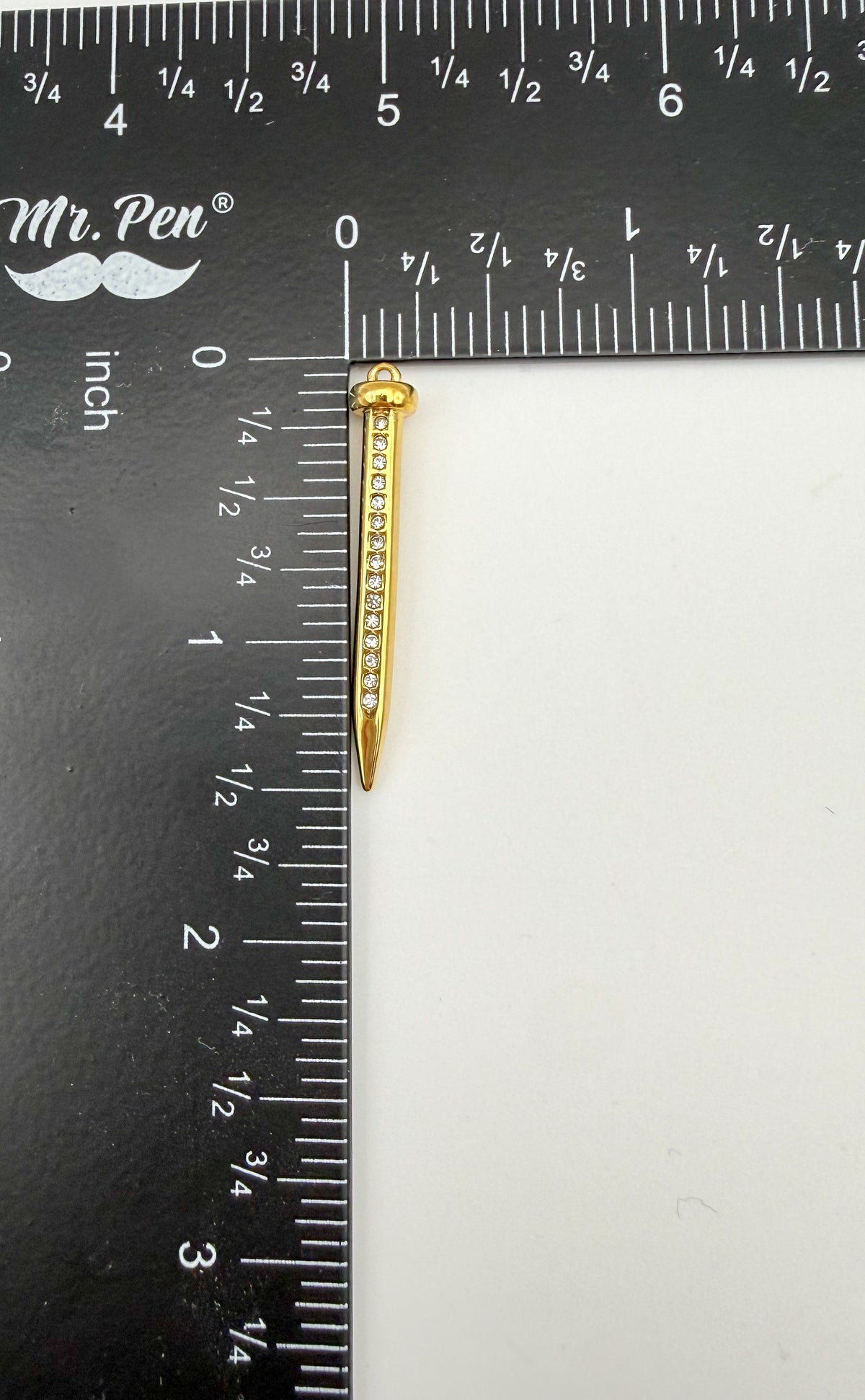 Gold Stainless Steel Bling Nail Pendant Charm DIY