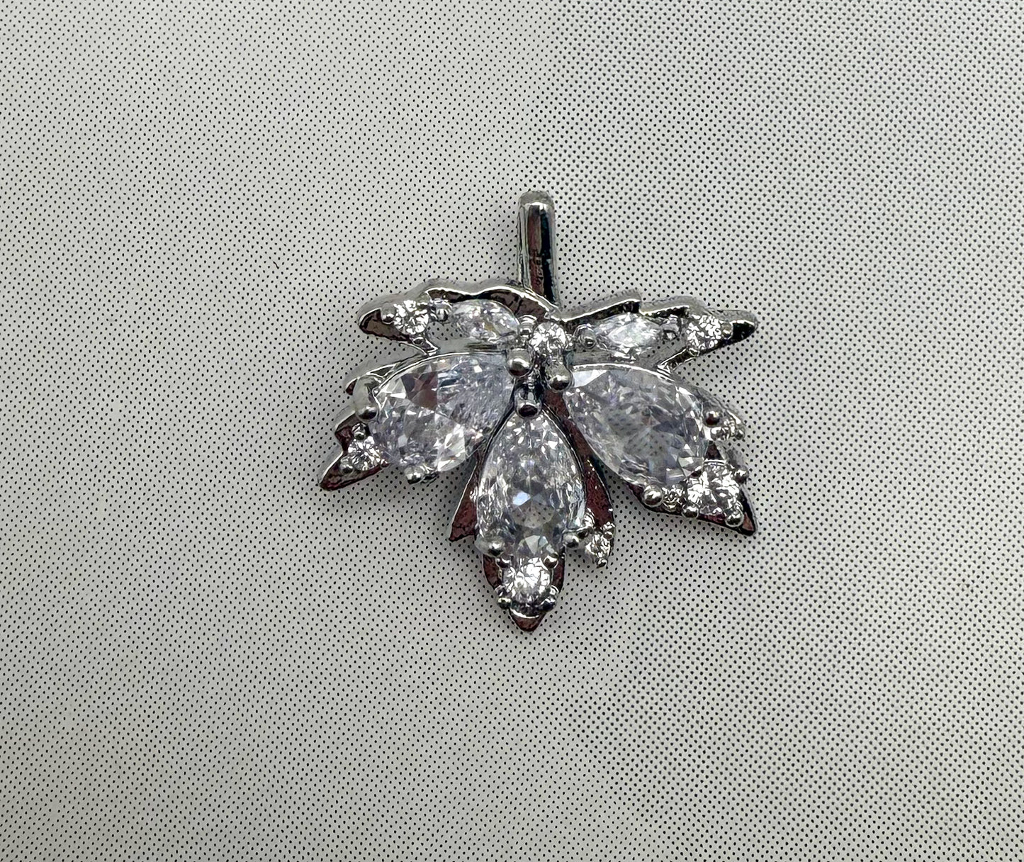 Silver Zircon Covered Maple Leaf DIY Pendants