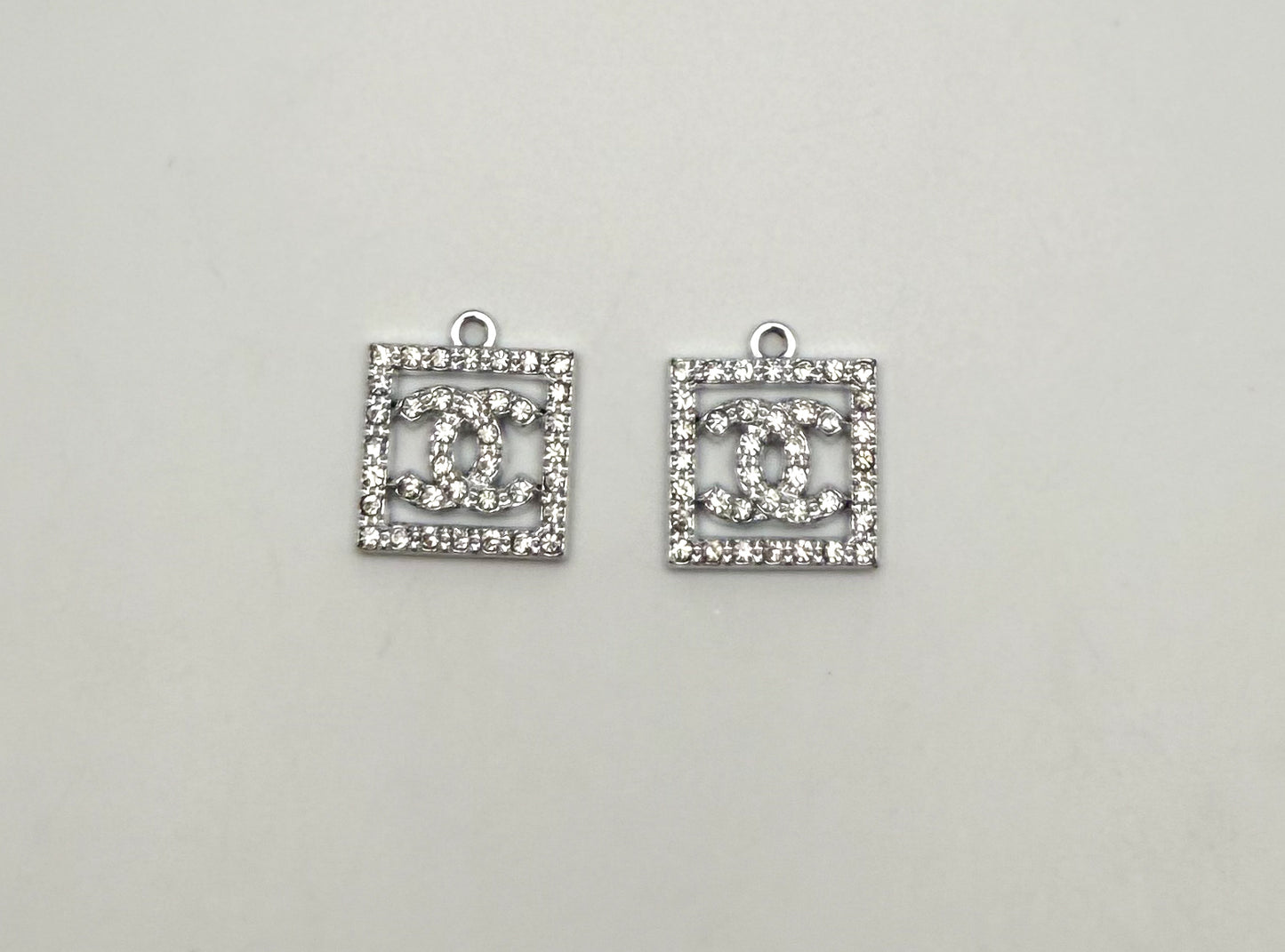CC Designer Gold and Silver Square DIY Charms
